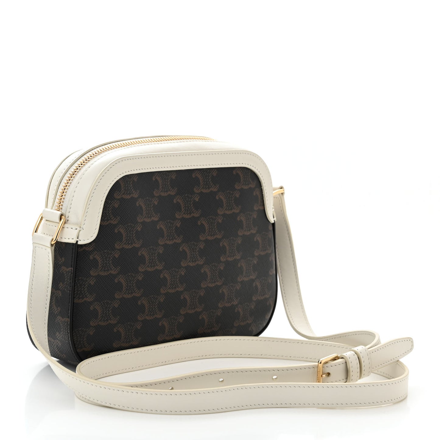 Triomphe Canvas Small Camera Bag White