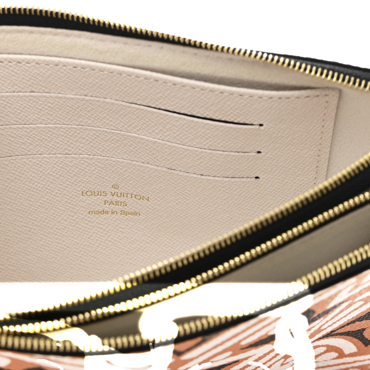 Monogram Giant Crafty Double Zip Pochette Creme Caramel