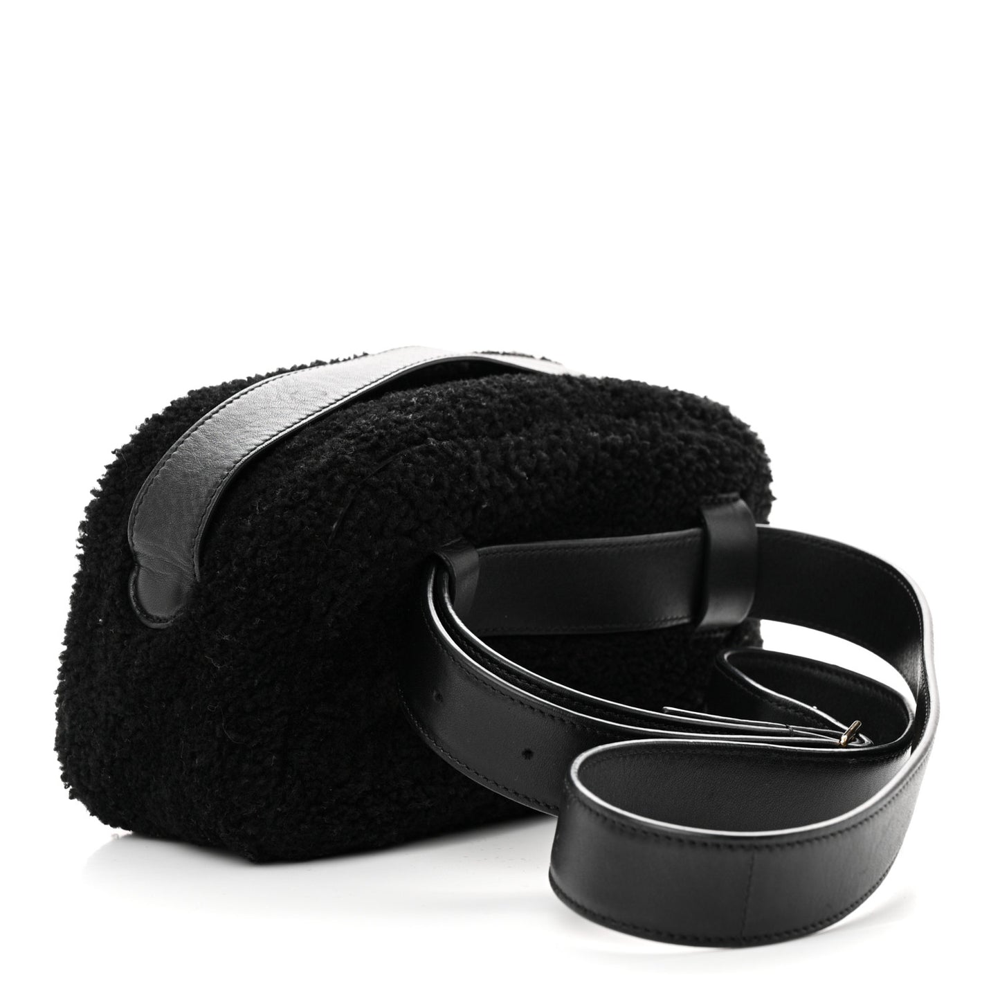 Shearling Calfskin Belt Bag Black
