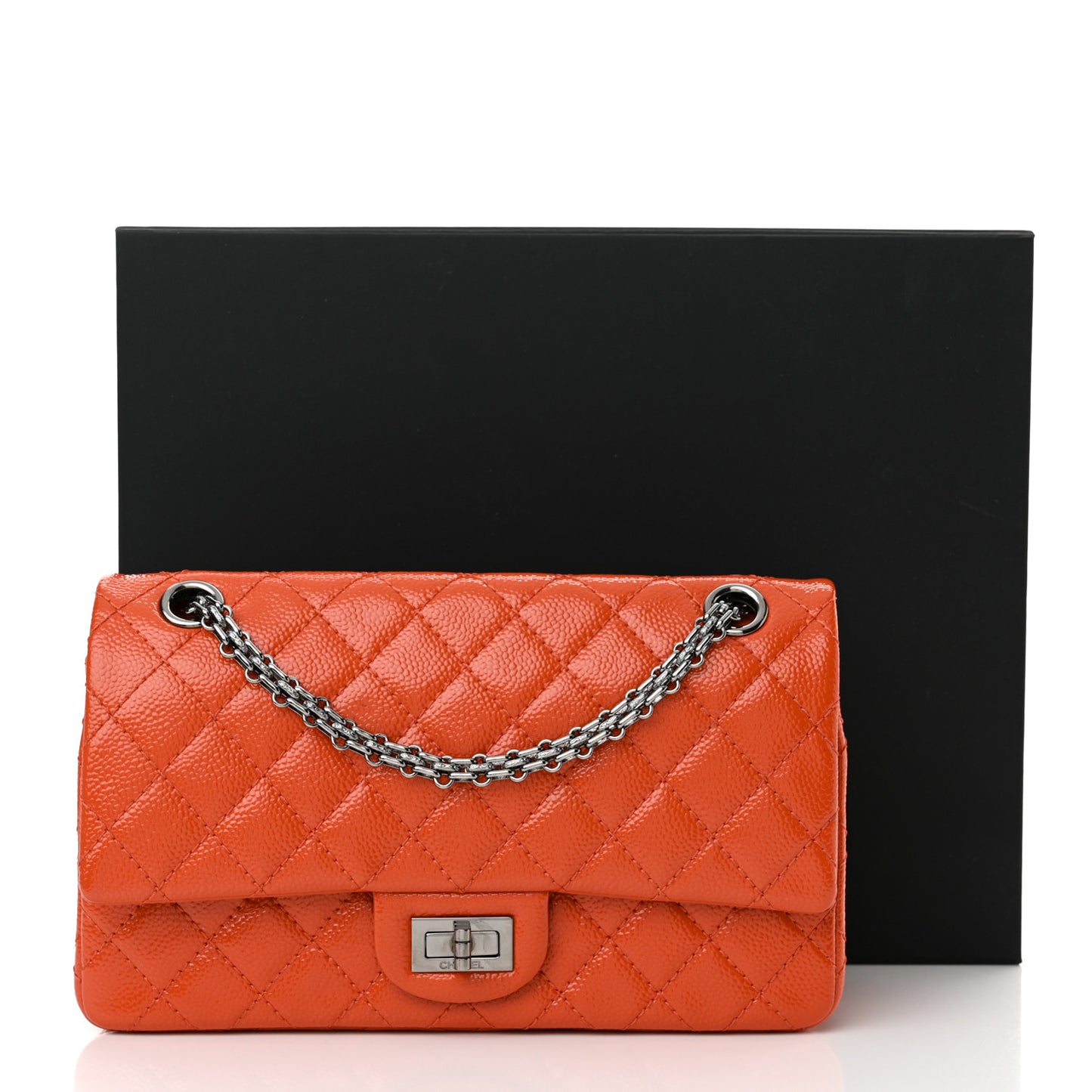 Patent Caviar Quilted 2.55 Reissue 225 Flap Orange