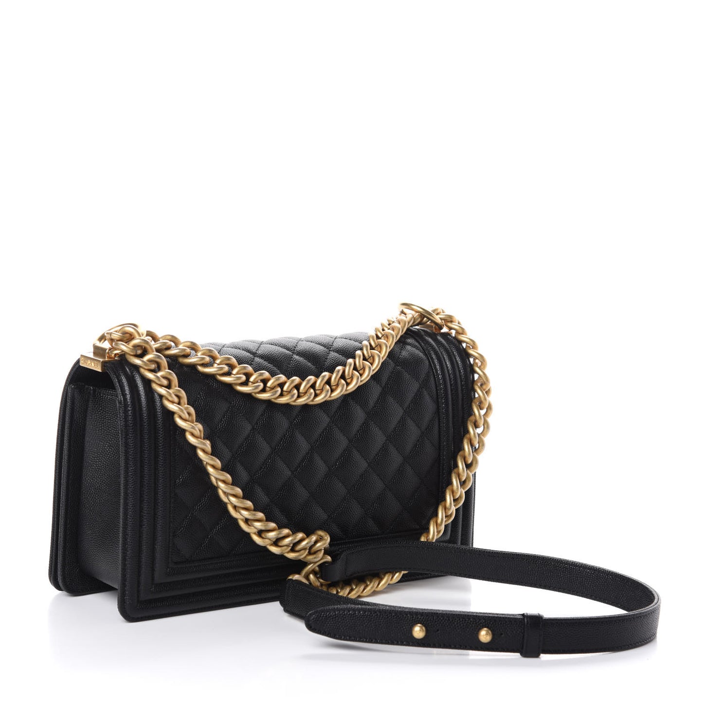 Caviar Quilted Medium Boy Flap Black