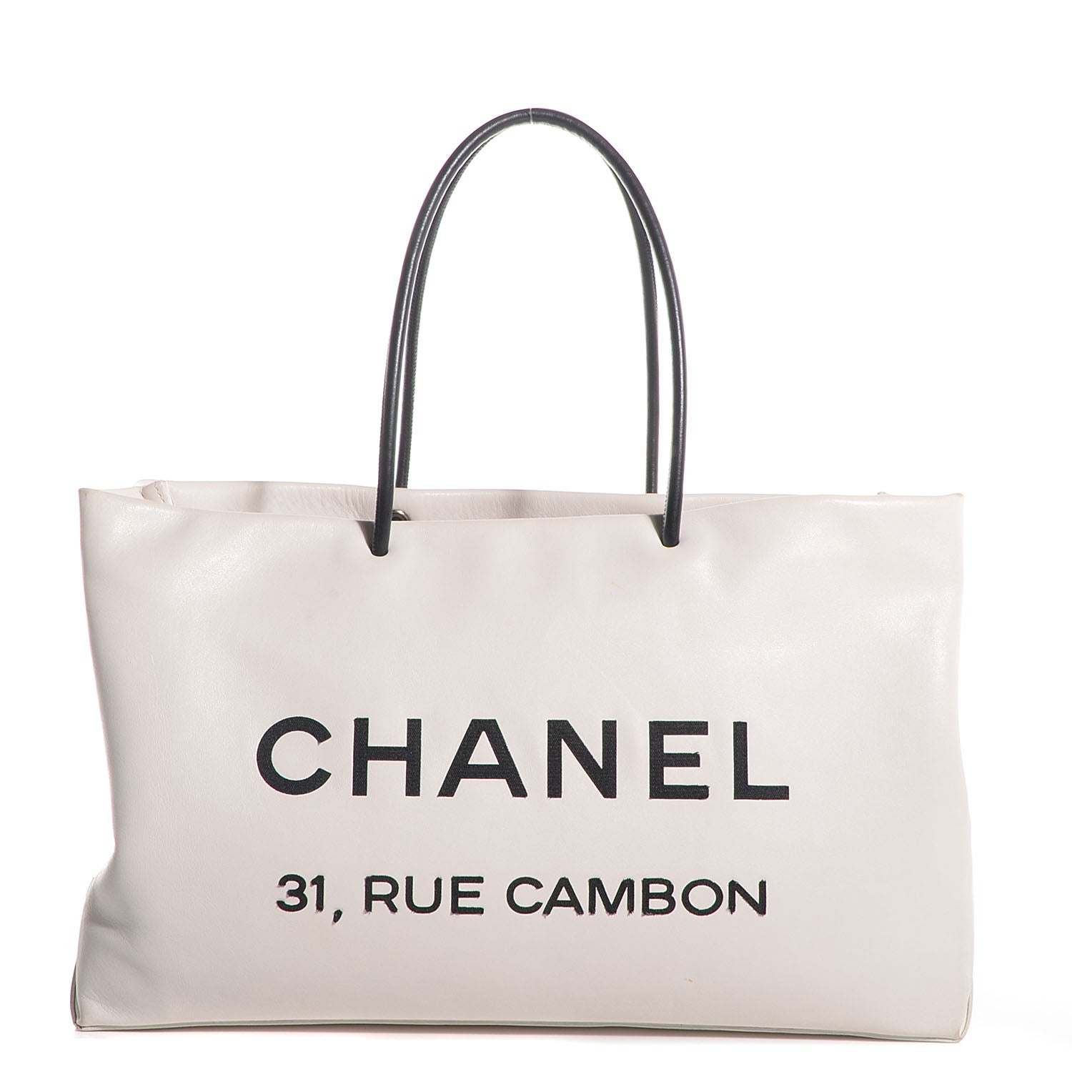 Chanel Calfskin Large Essential 31 Rue Cambon Tote White Black