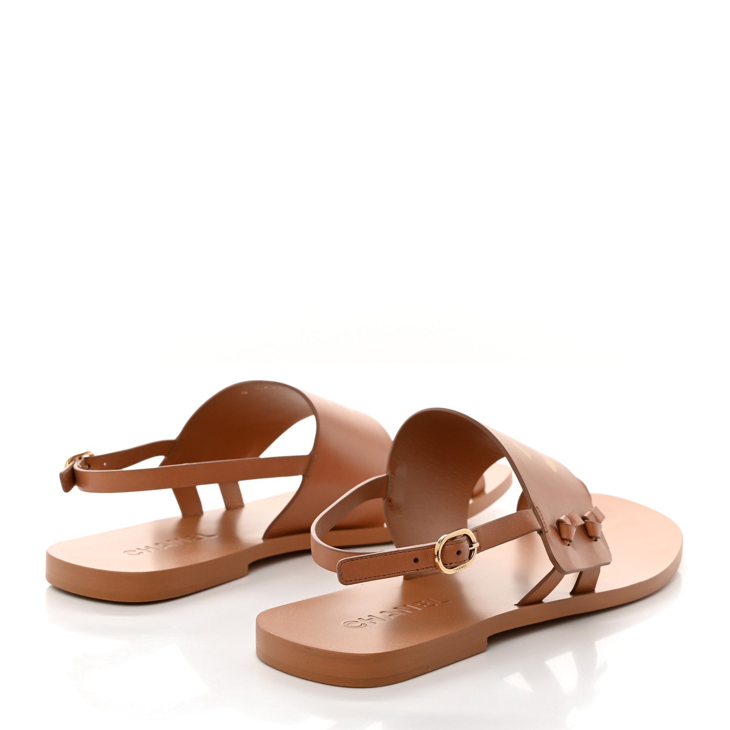 Goatskin CC Sandals 40 Brown