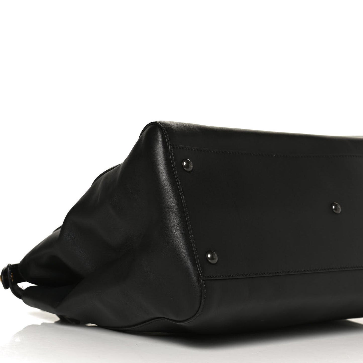 Calfskin Calf Hair Leopard Print Large Peekaboo Iconic Satchel Black