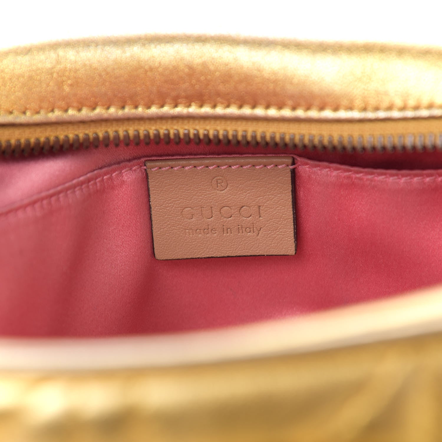 Gucci Metallic Calfskin Matelasse Studded Small Pearly GG Marmont Chain Shoulder Bag Gold 8 of 12