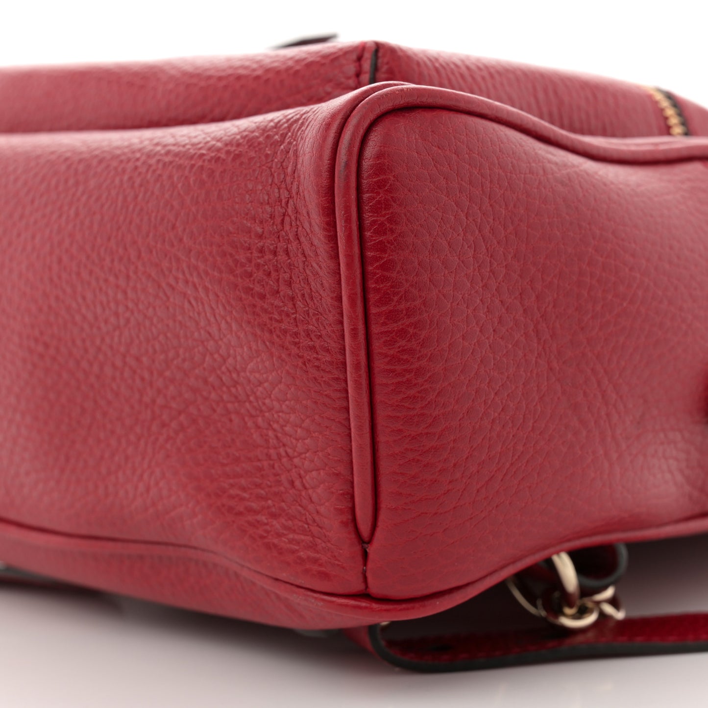 Pebbled Calfskin Soho Chain Backpack Hibiscus Red
