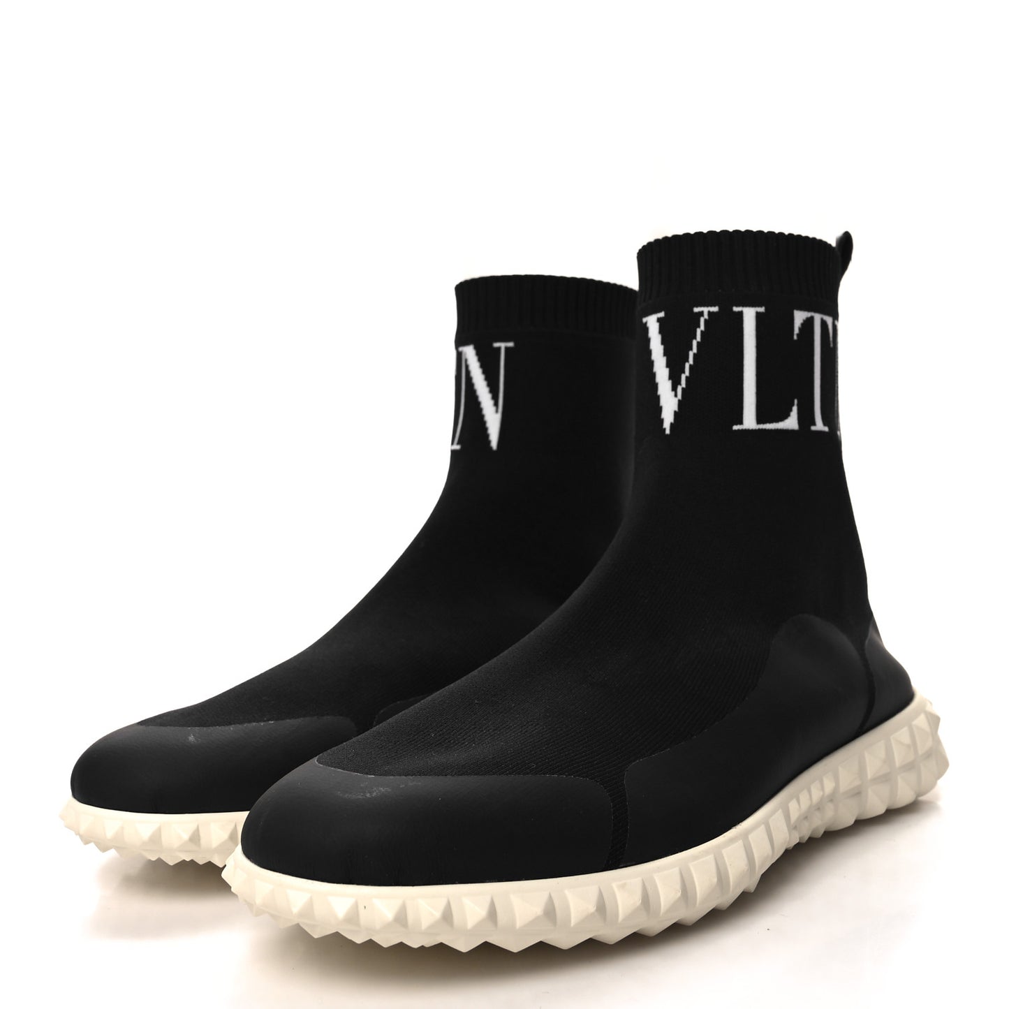 Stretch Knit VLTN Sock Sneakers 39.5 Black