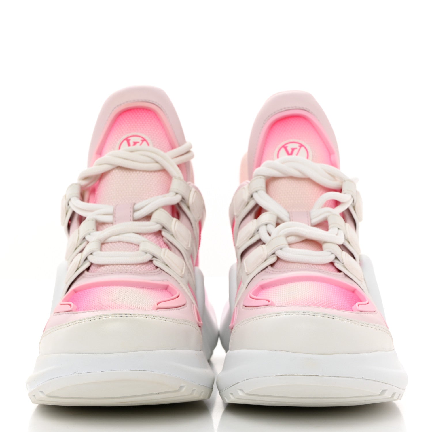 Louis Vuitton Calfskin Technical Nylon LV Archlight Sneaker 37.5 White Pink 2 of 10
