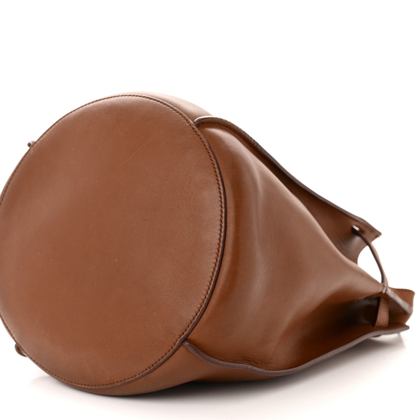 Smooth Calfskin Long Strap Big Bucket Bag Tan