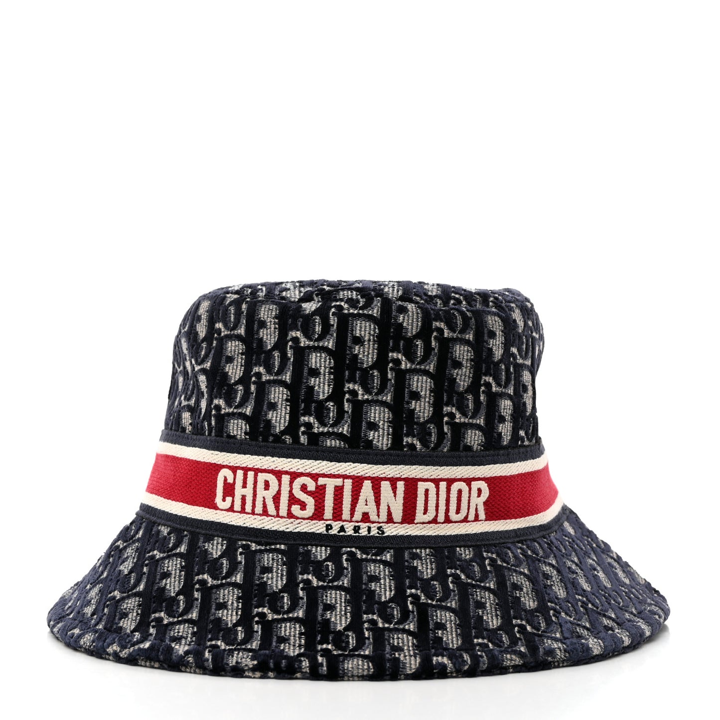Velvet Oblique Large Brim Bucket Hat 56 Bleu Red
