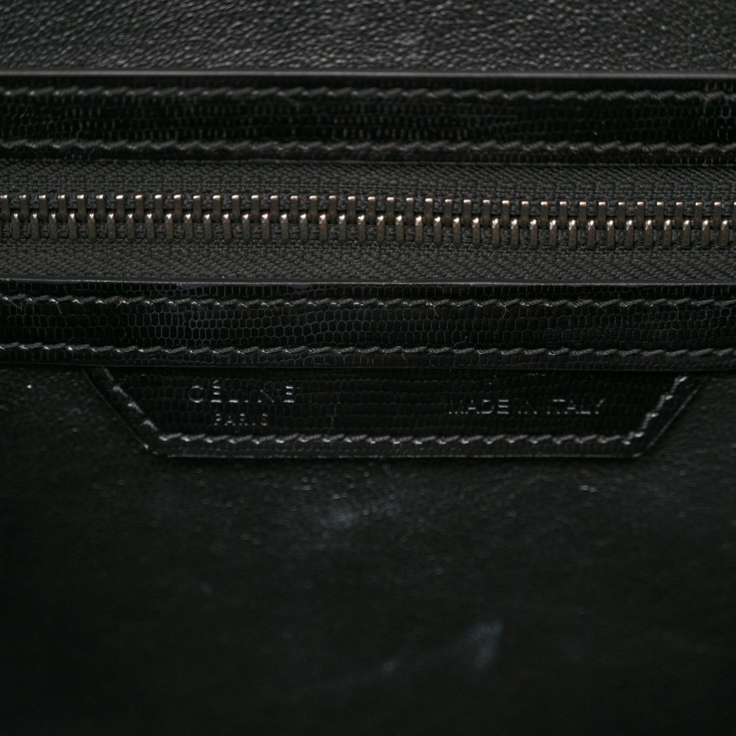 Smooth Calfskin Lizard Embossed Bi-Color Micro Luggage Black White
