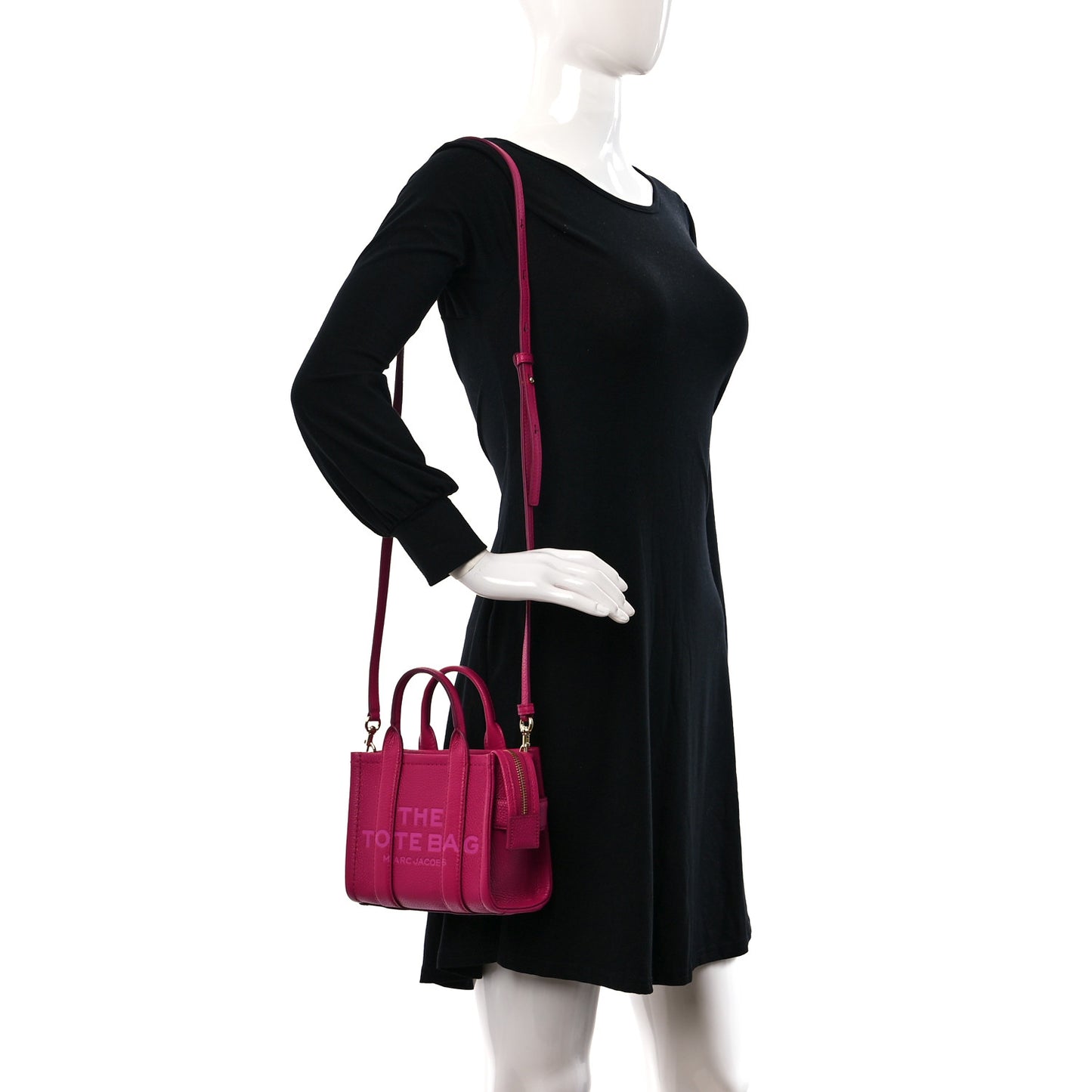 Grained Calfskin Mini The Tote Bag Lipstick Pink