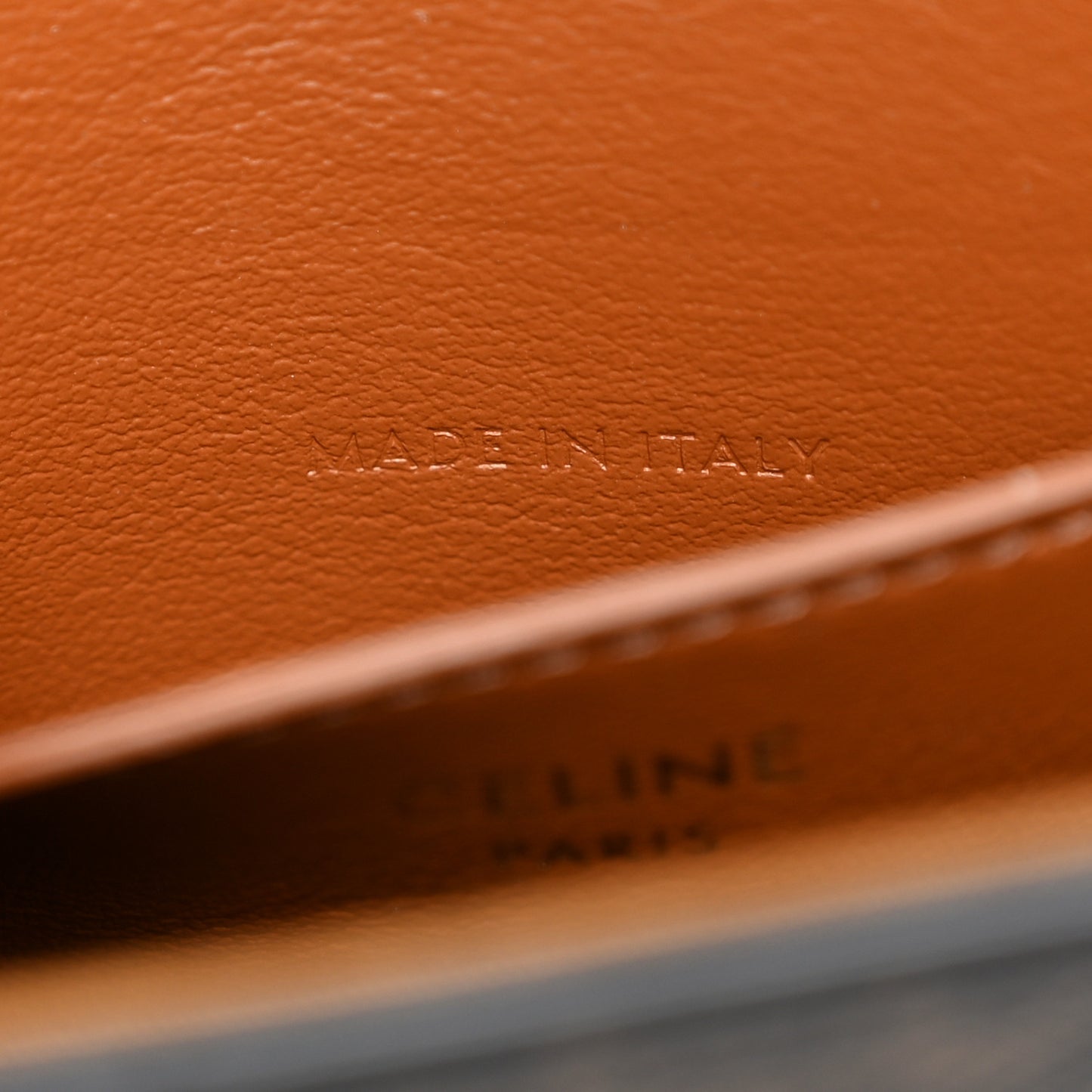 Triomphe Canvas Calfskin Tabou Clutch on Strap Tan