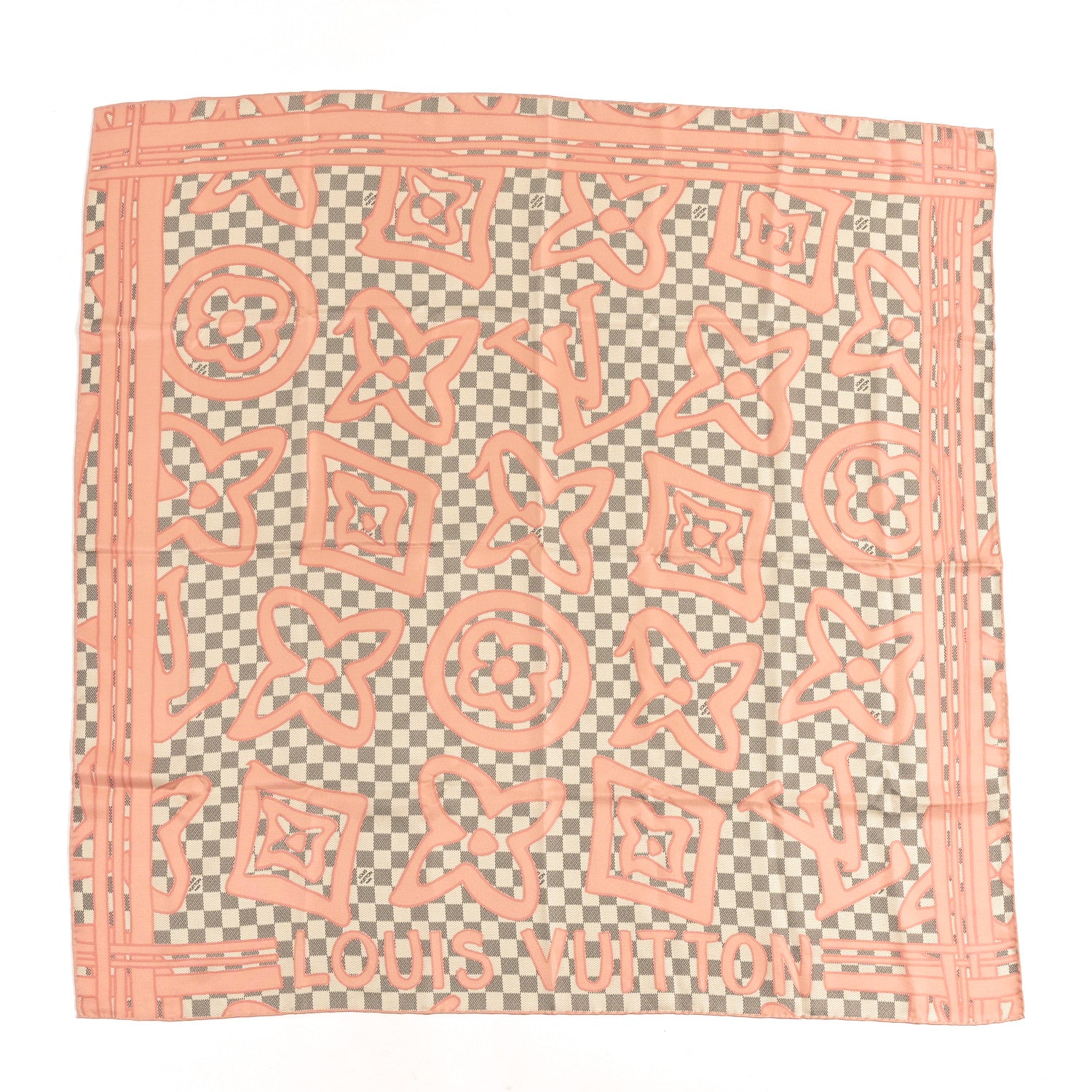 Louis Vuitton Silk Damier Azur Tahitienne Square Scarf 1849100