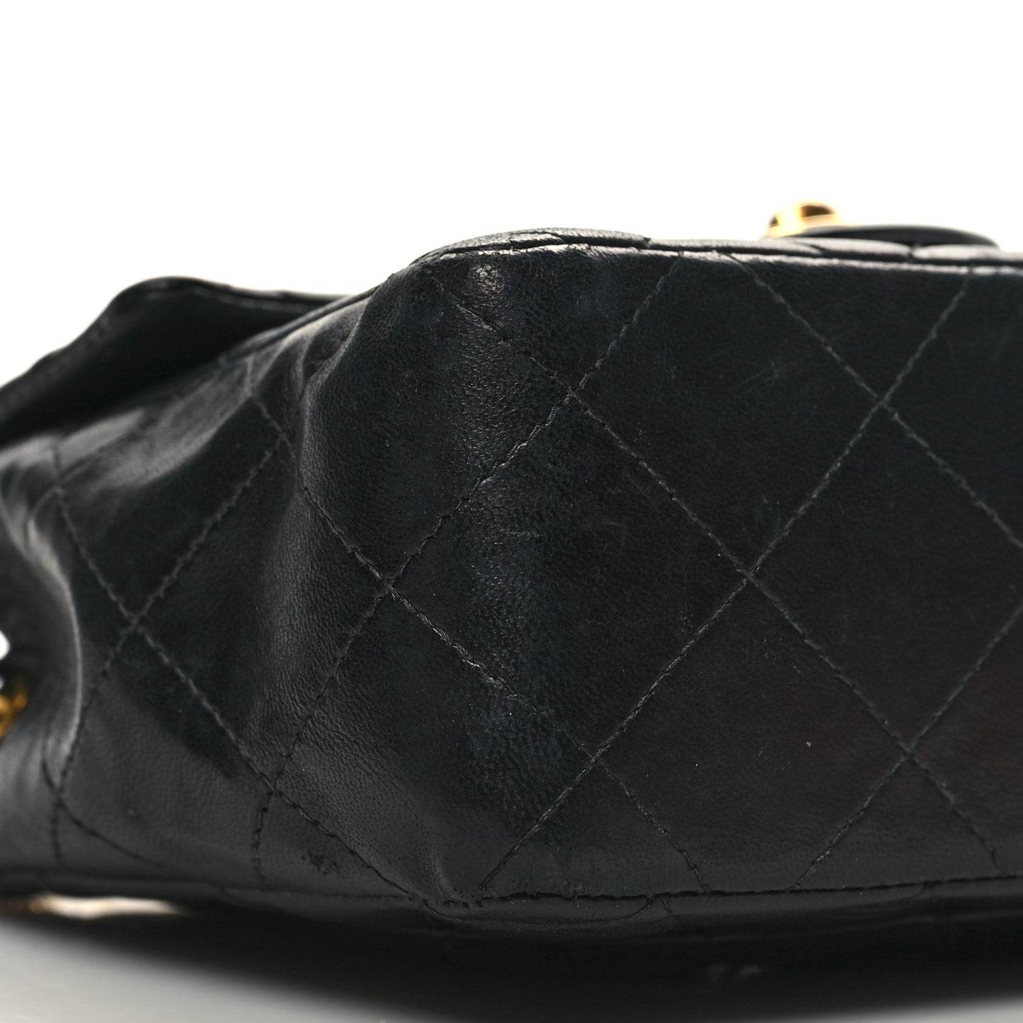 Lambskin Quilted Mini Square Flap Black