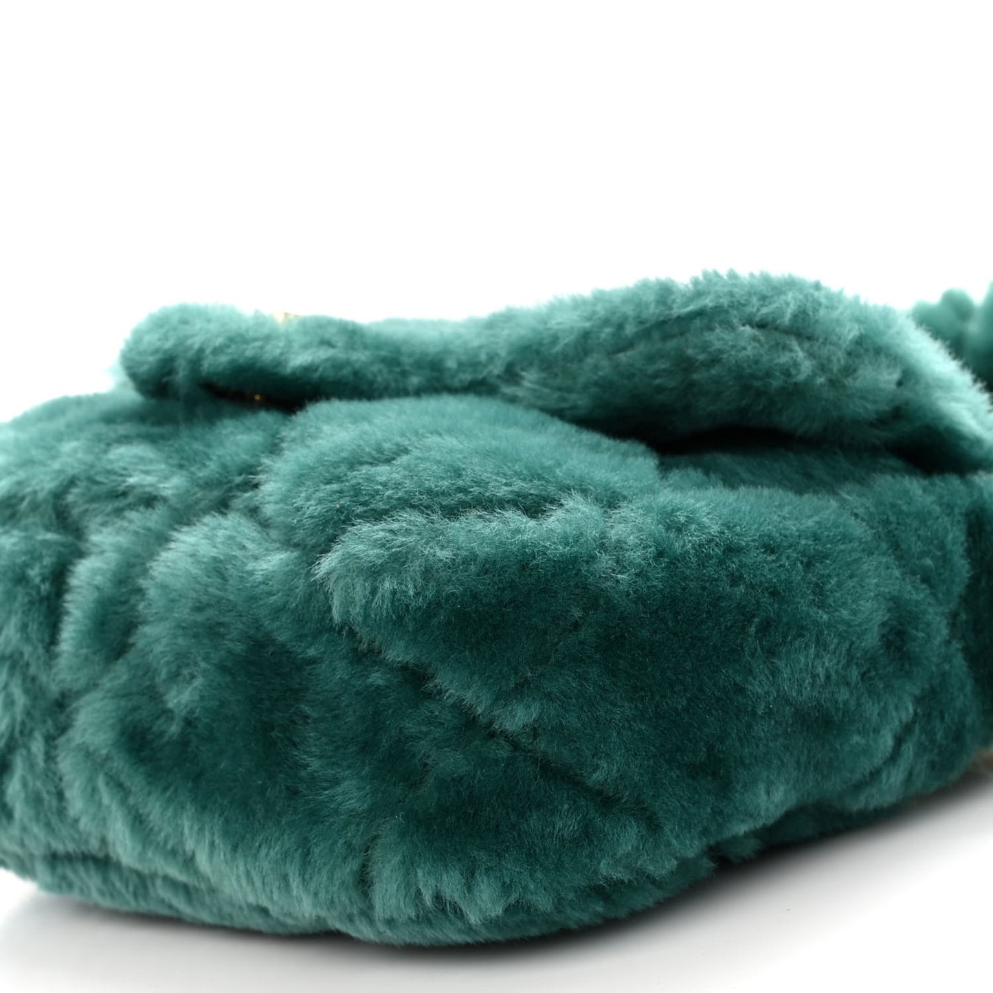 Shearling Lambskin Quilted Flap Green