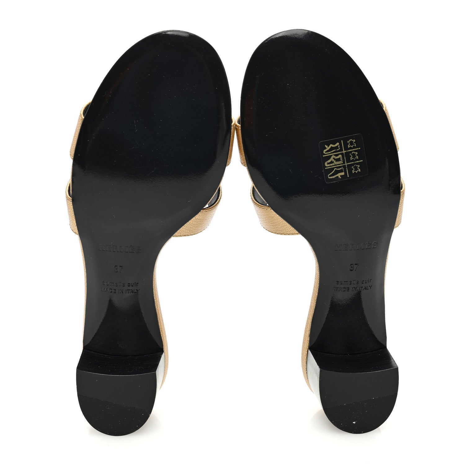 Hermes Metallic Goatskin Oasis Sandals 37 Dore 5 of 8