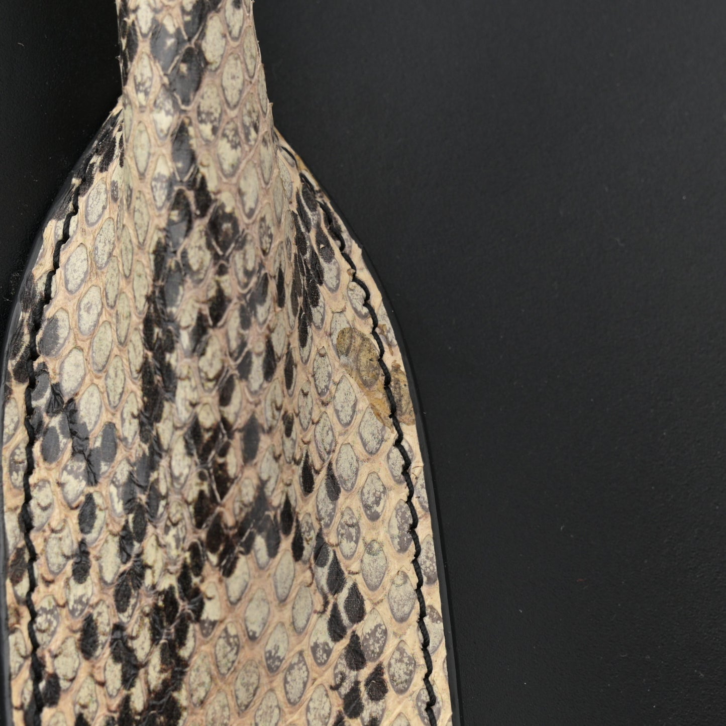Calfskin Embossed Snakeskin Small Sac De Jour Black