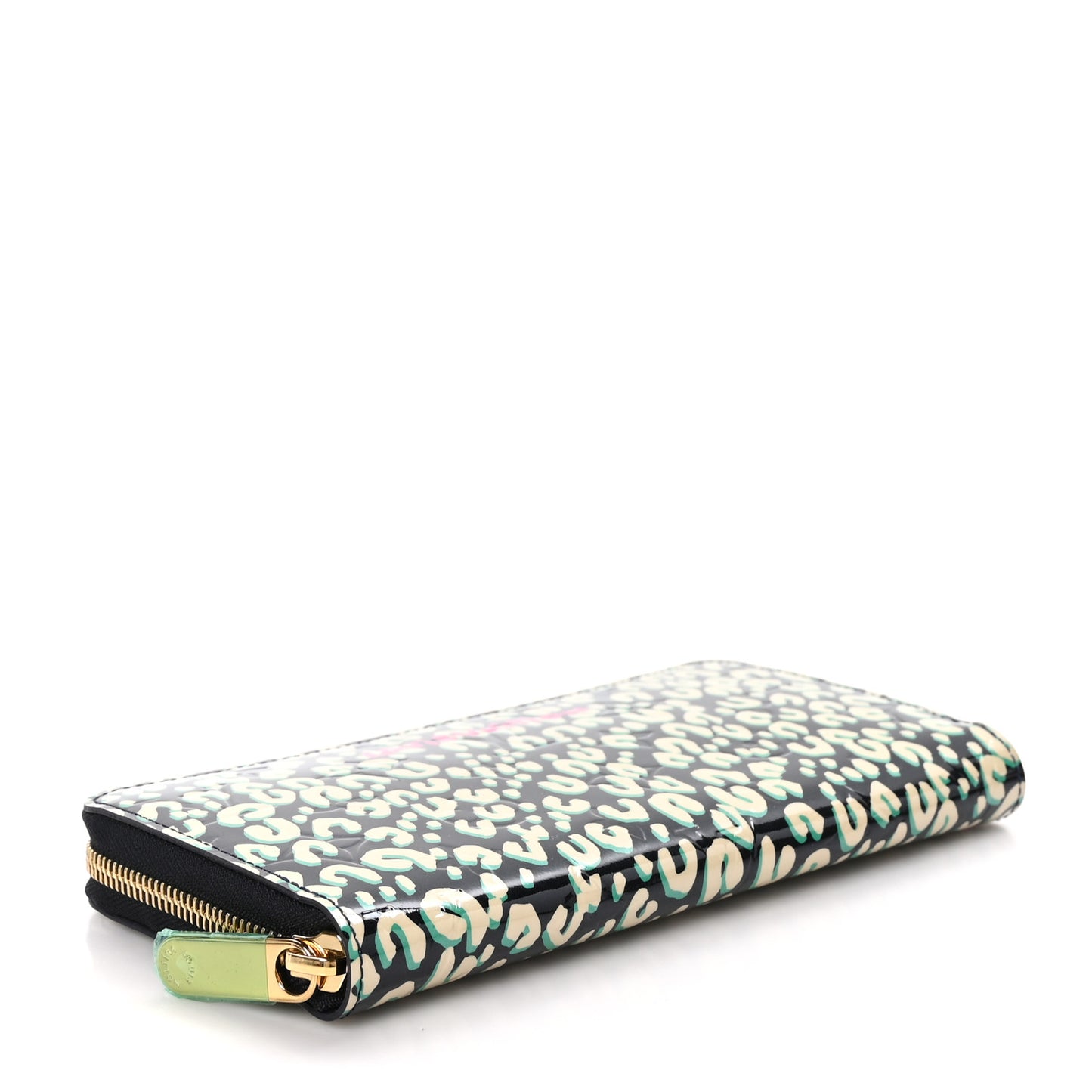 Vernis Leopard Zippy Wallet Blue Infini
