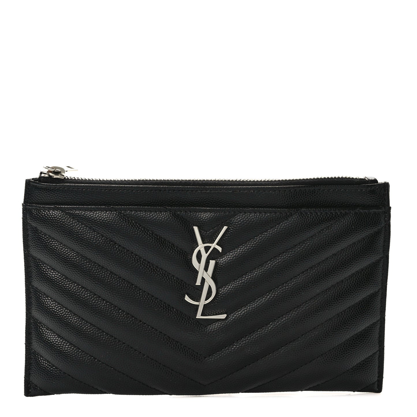 Grain De Poudre Chevron Monogram Bill Pouch Black