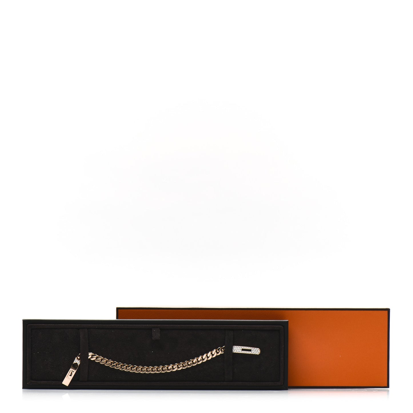 18K Rose Gold Diamond PM Kelly Gourmette Bracelet LG