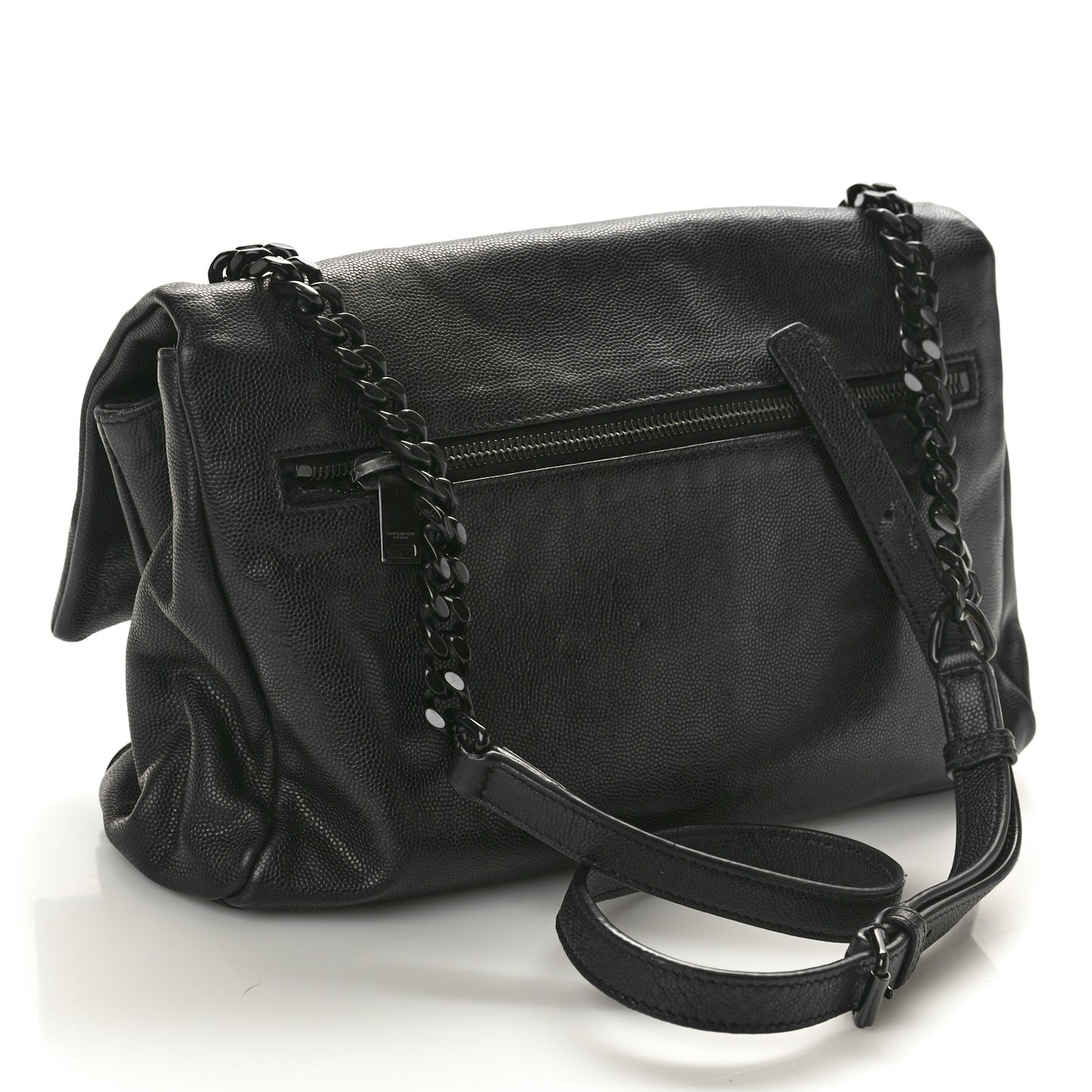 Grain De Poudre Medium West Hollywood Monogram Fold-Over Black