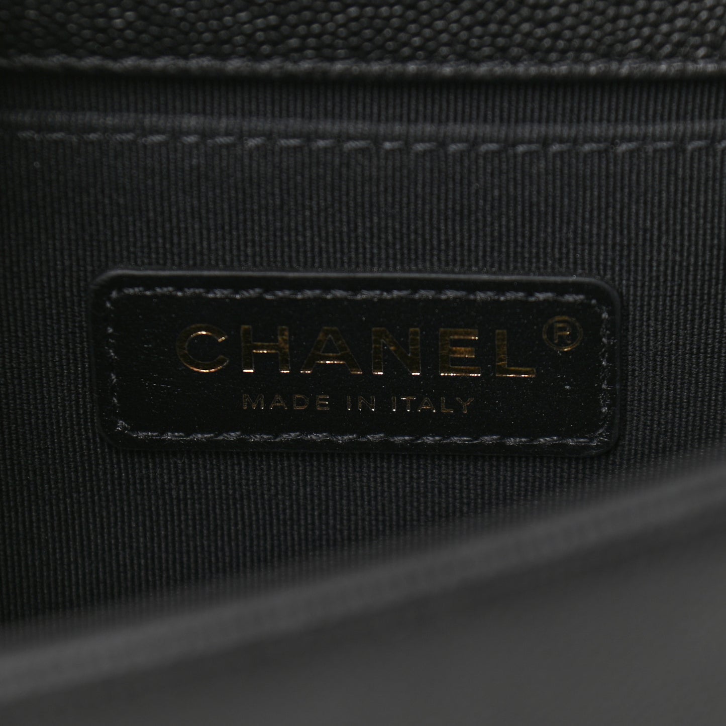 Caviar Chevron Quilted Small Boy Flap Black