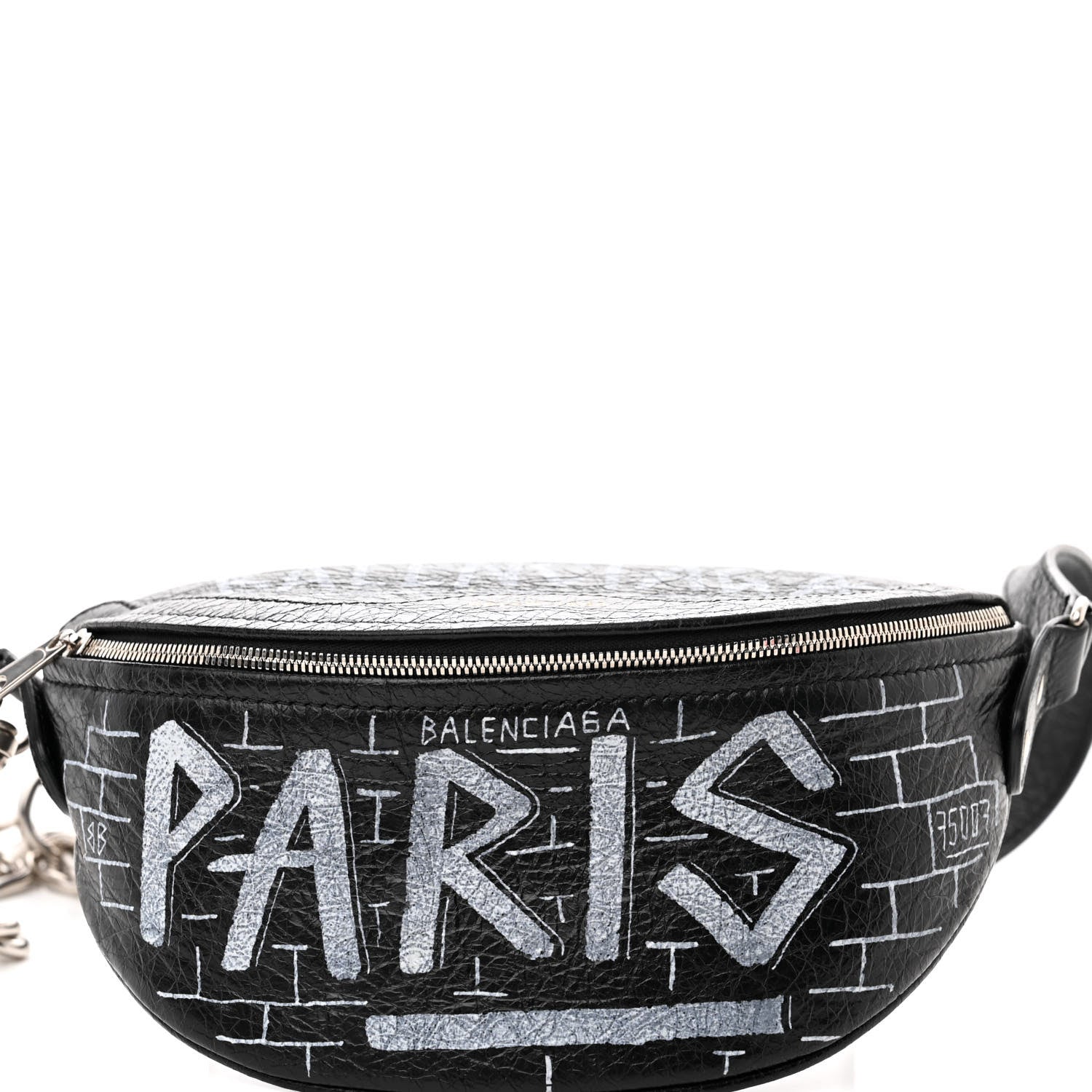 Balenciaga Agneau Arena Graffiti All Over XXS Souvenir Belt Bag Black White 7 of 12