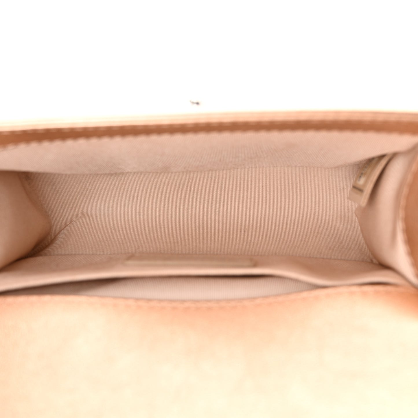 Metallic Calfskin Perforated Small Boy Flap Gold