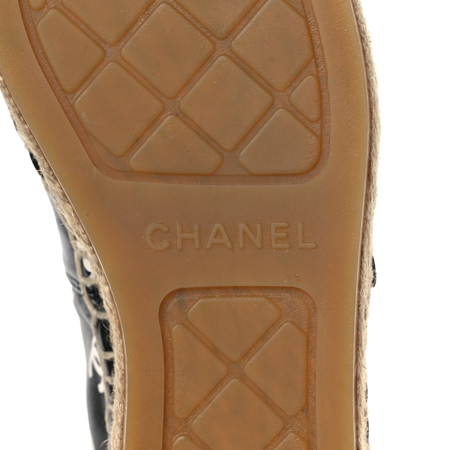 Printed Lambskin CC Espadrilles 37 Black White