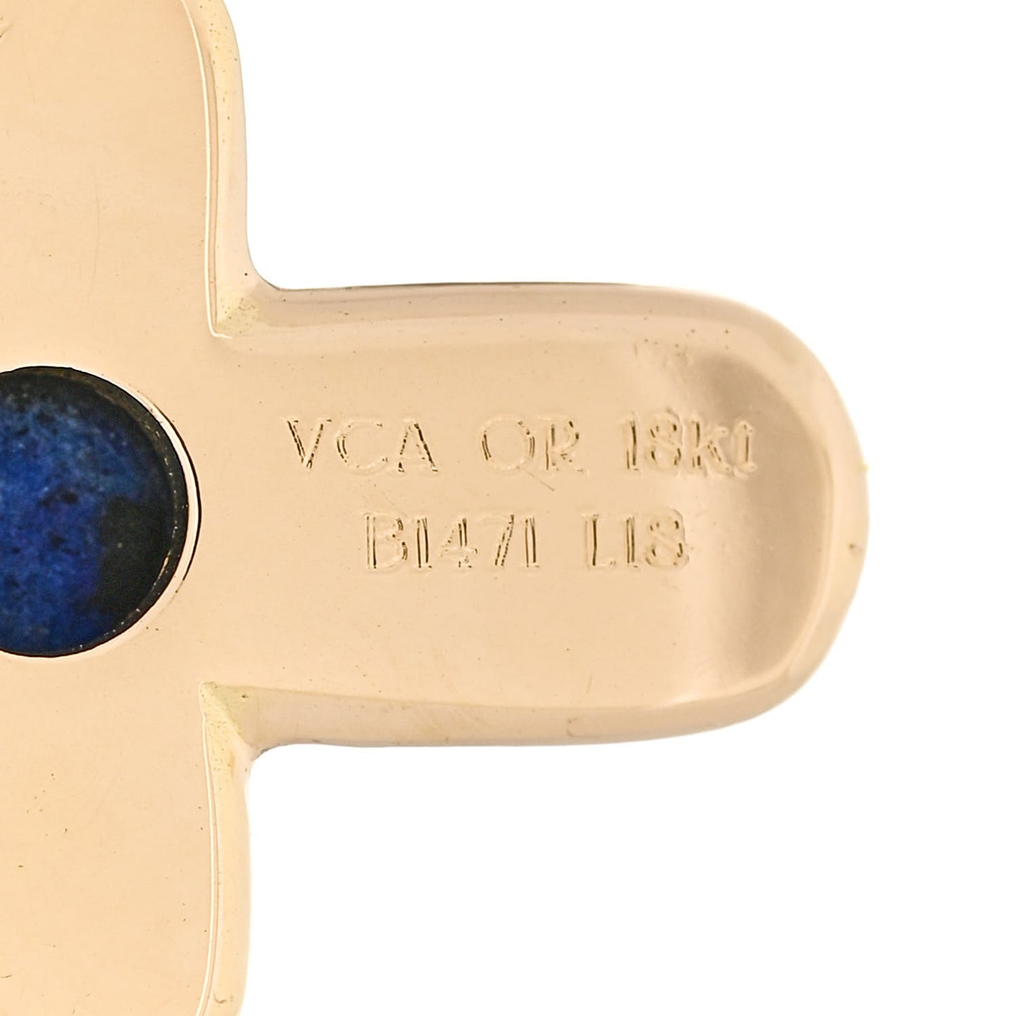 18K Yellow Gold Lapis Lazuli Cross Pendant Necklace