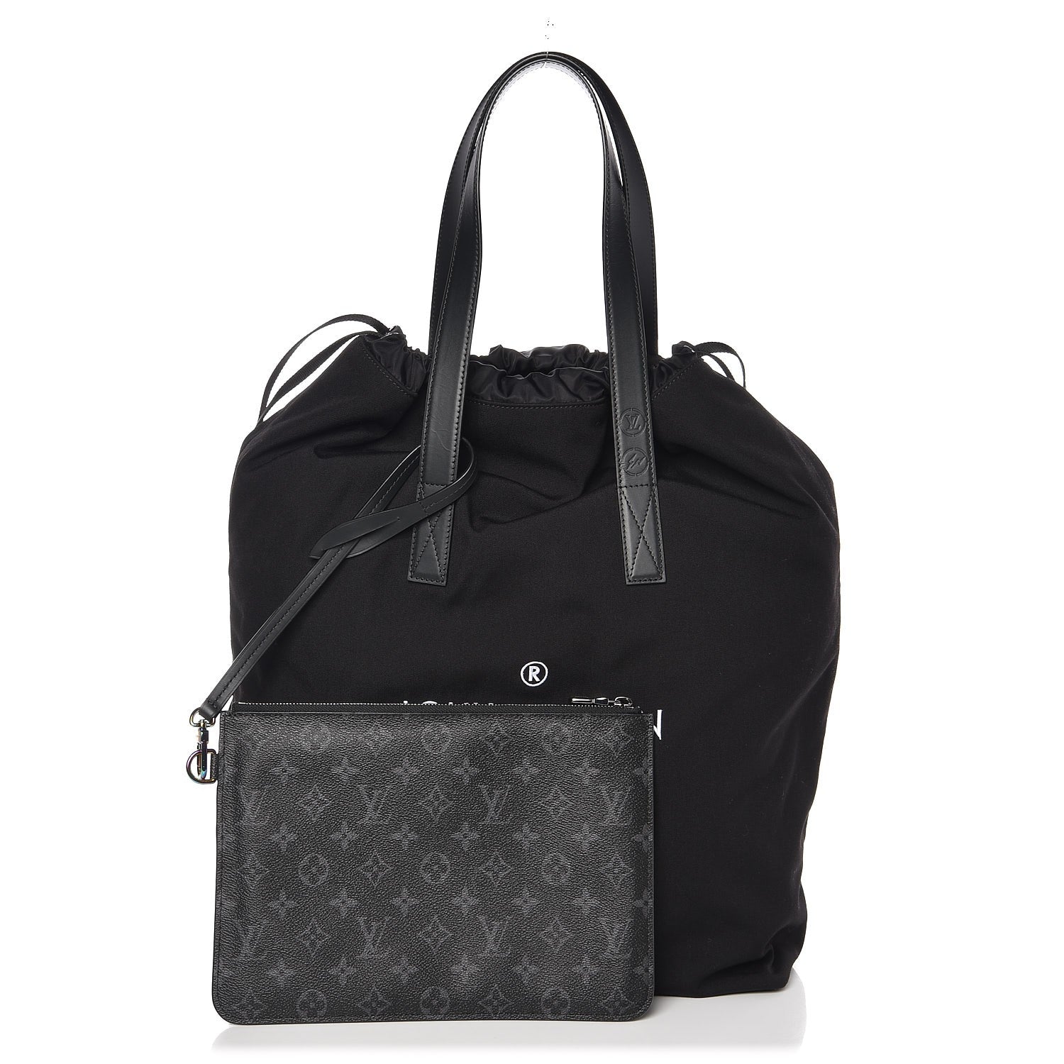 Louis Vuitton Canvas Fragment Cabas Light Tote Bag Black 266721