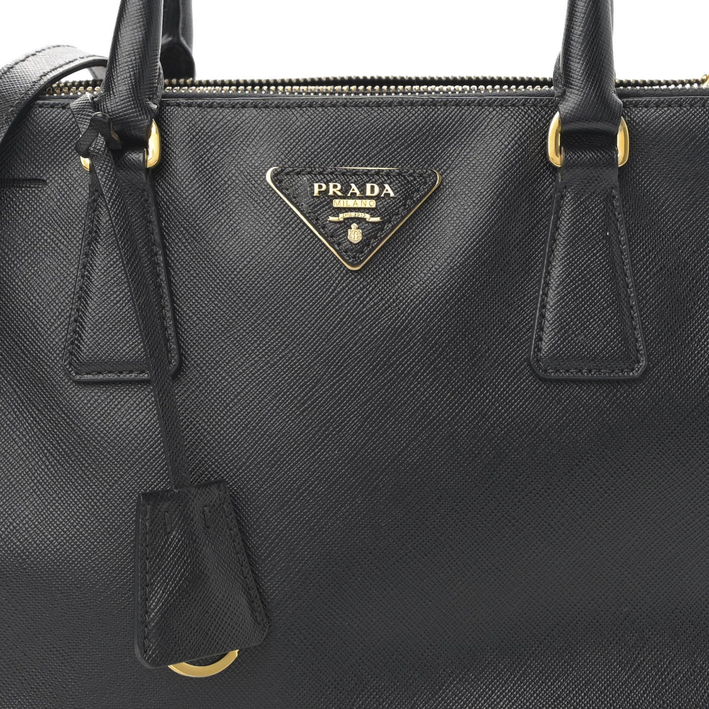 Saffiano Small Galleria Double Zip Tote Black