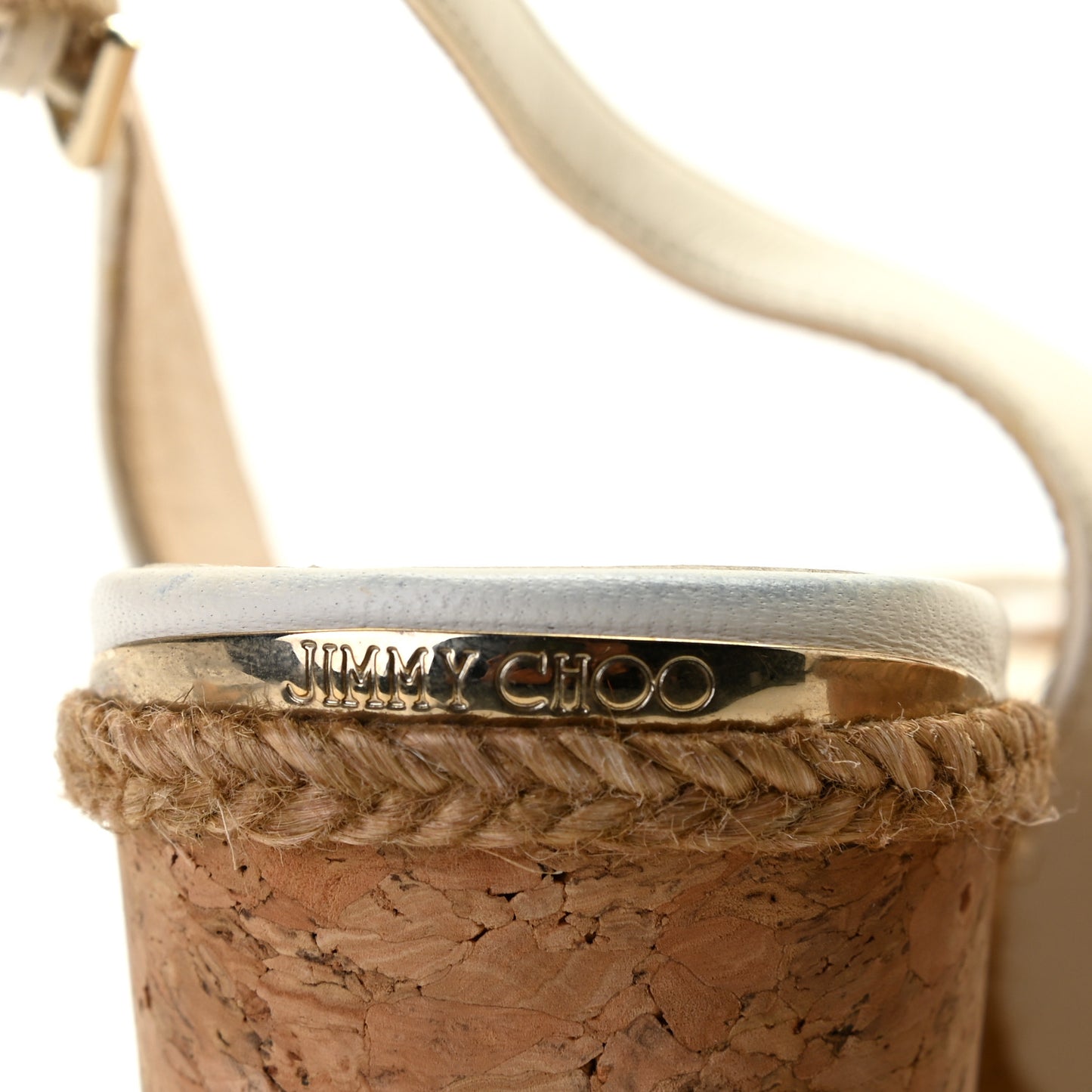 Nappa Cork Braided Amely 105 Wedge Sandals 40 Chalk