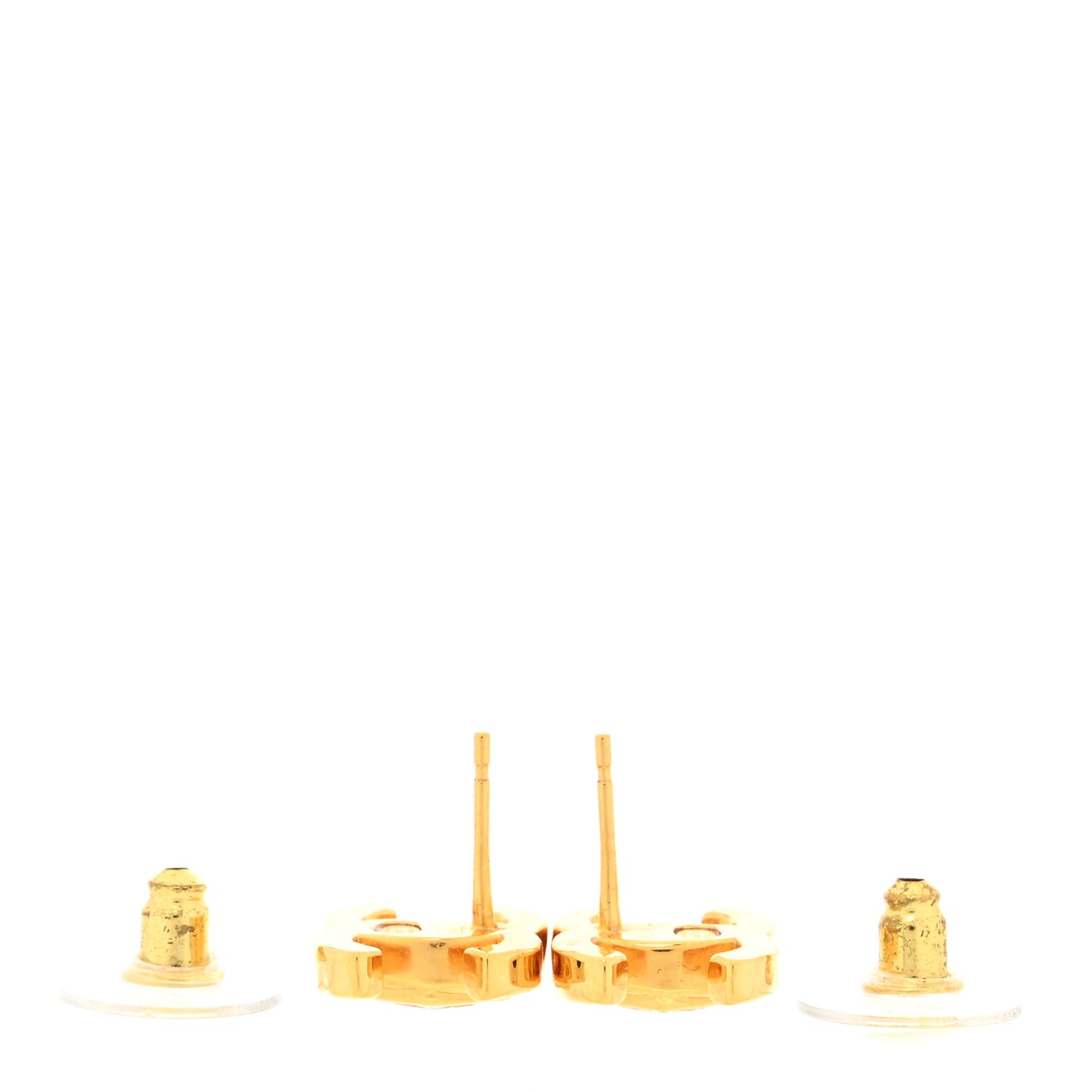 Metal Crystal CC Marquise Earrings Gold