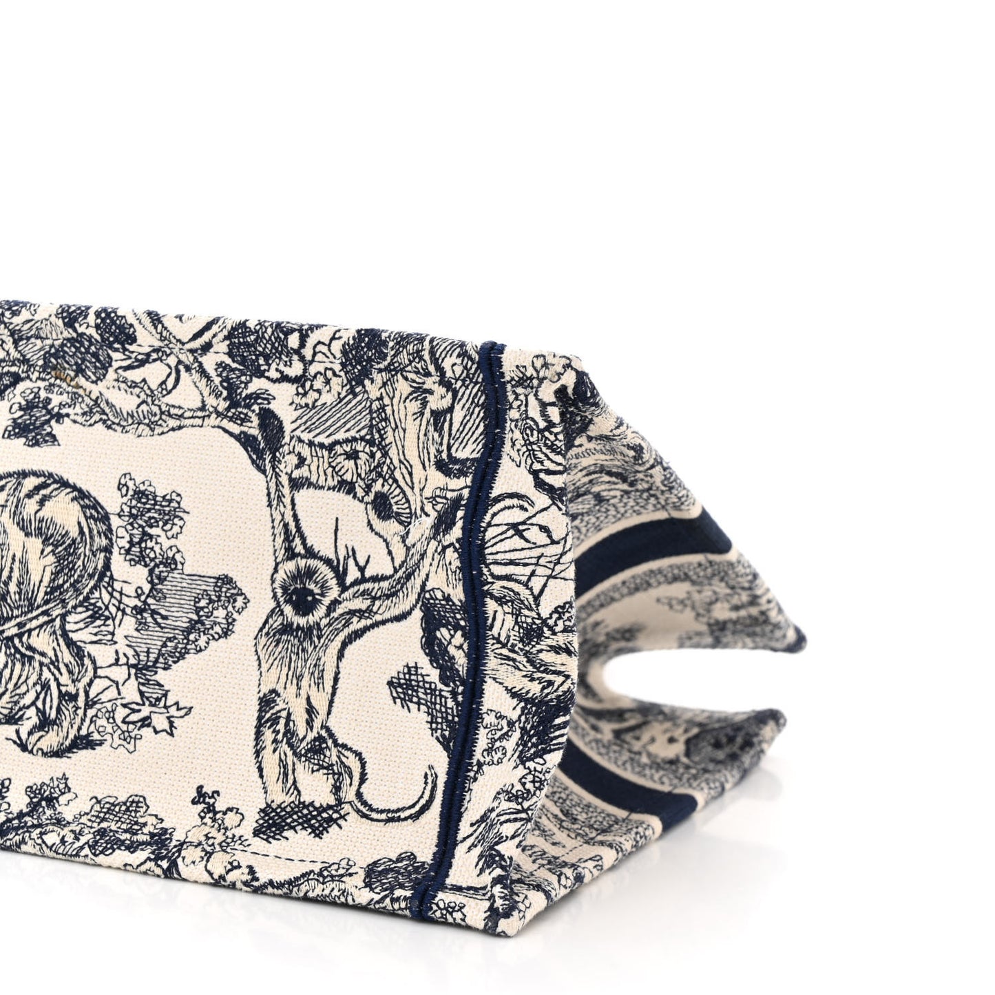 Canvas Embroidered Medium Dioriviera Toile De Jouy Book Tote Blue