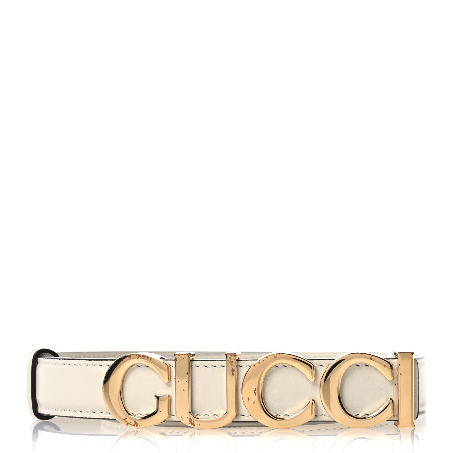 Gucci Plutone Calfskin Gucci Buckle 20mm Thin Belt 90 36 Mystic White 1 of 4