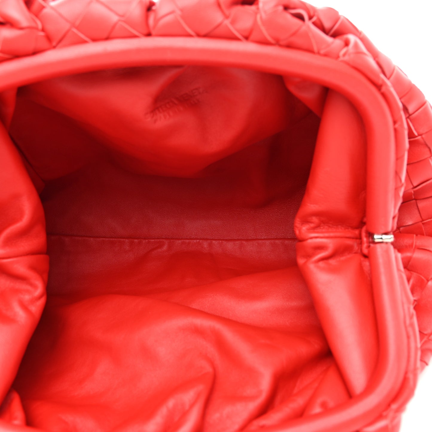 Nappa Maxi Intrecciato The Pouch Oversized Clutch Bright Red