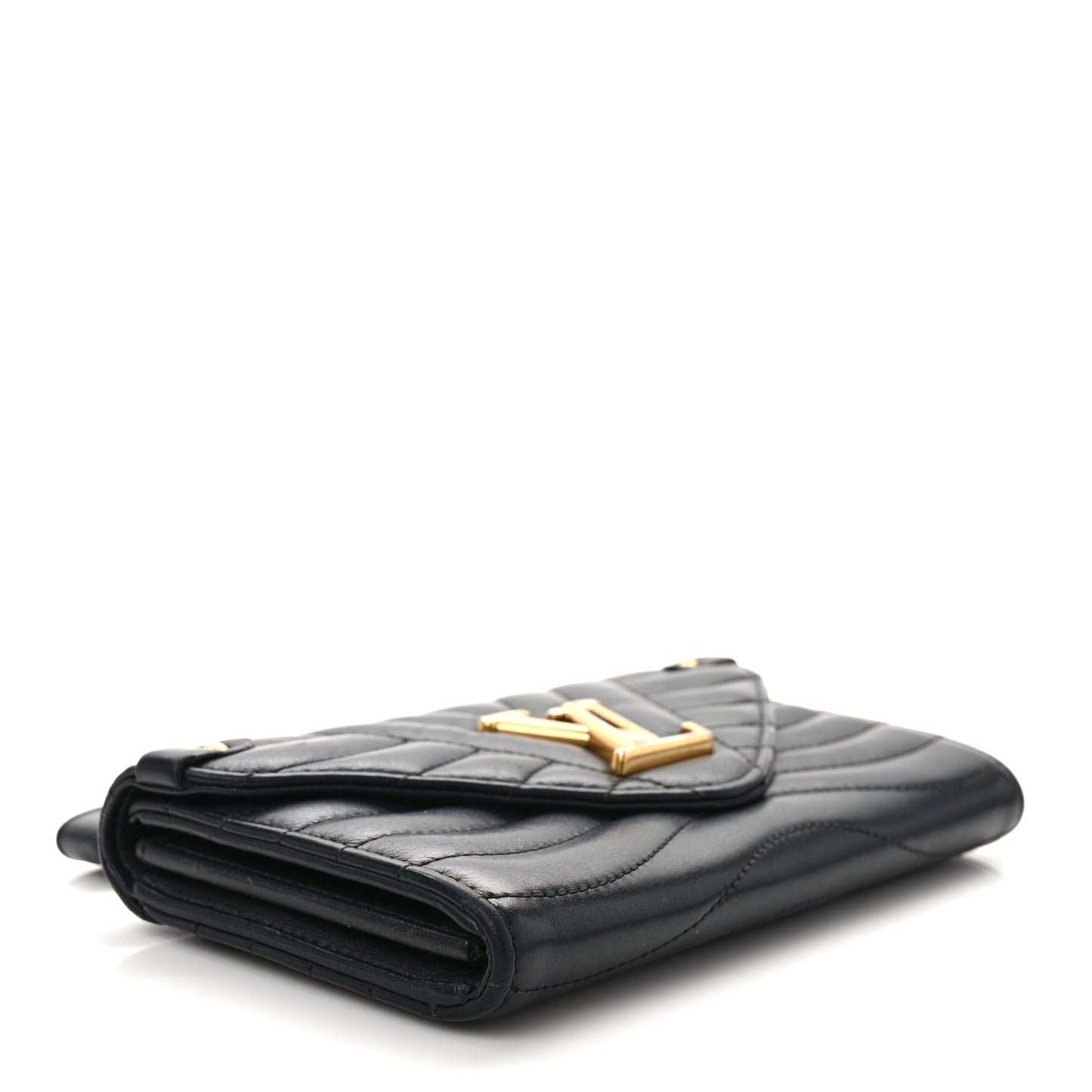 Calfskin New Wave Long Wallet Black