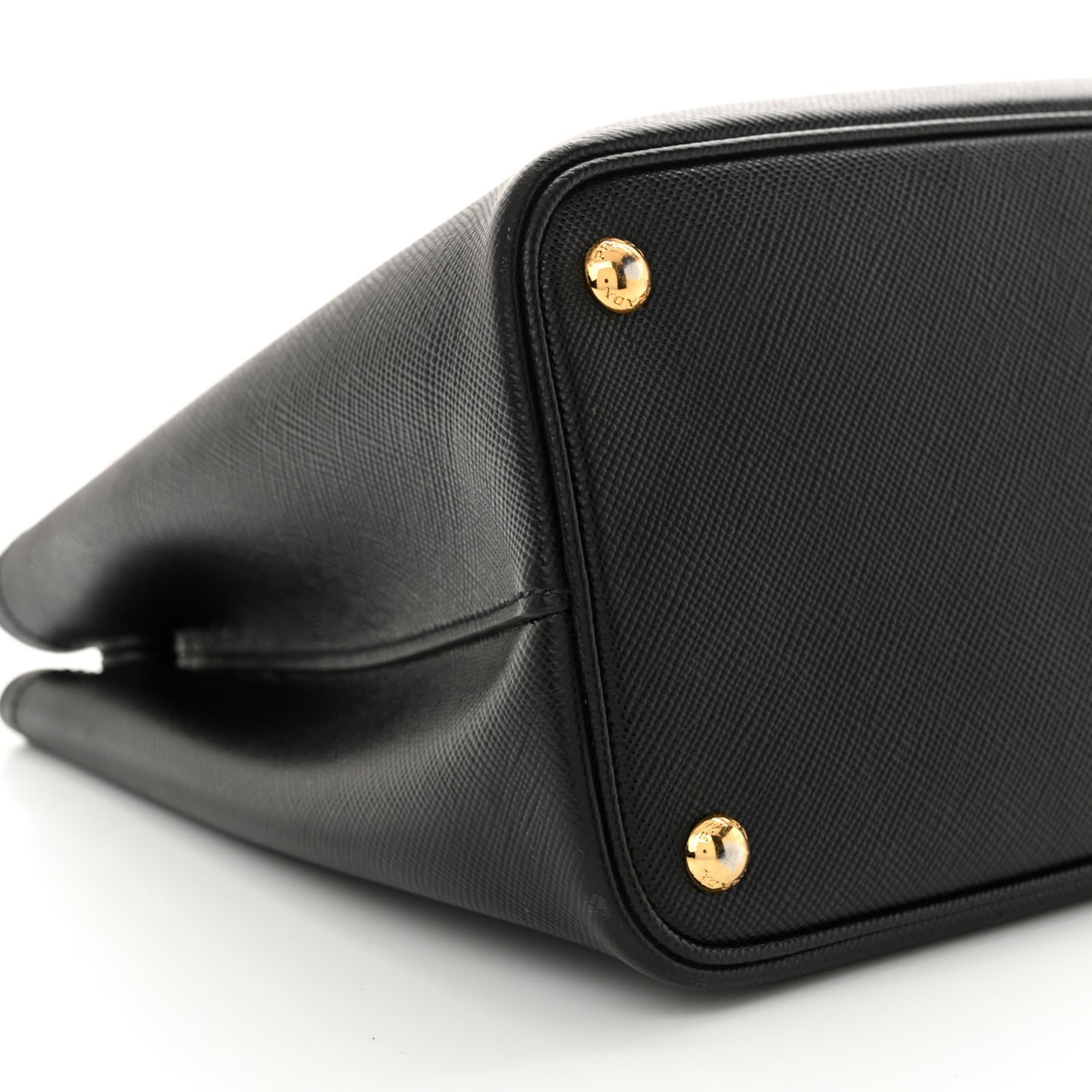Saffiano Cuir Medium Double Bag Black Fuoco