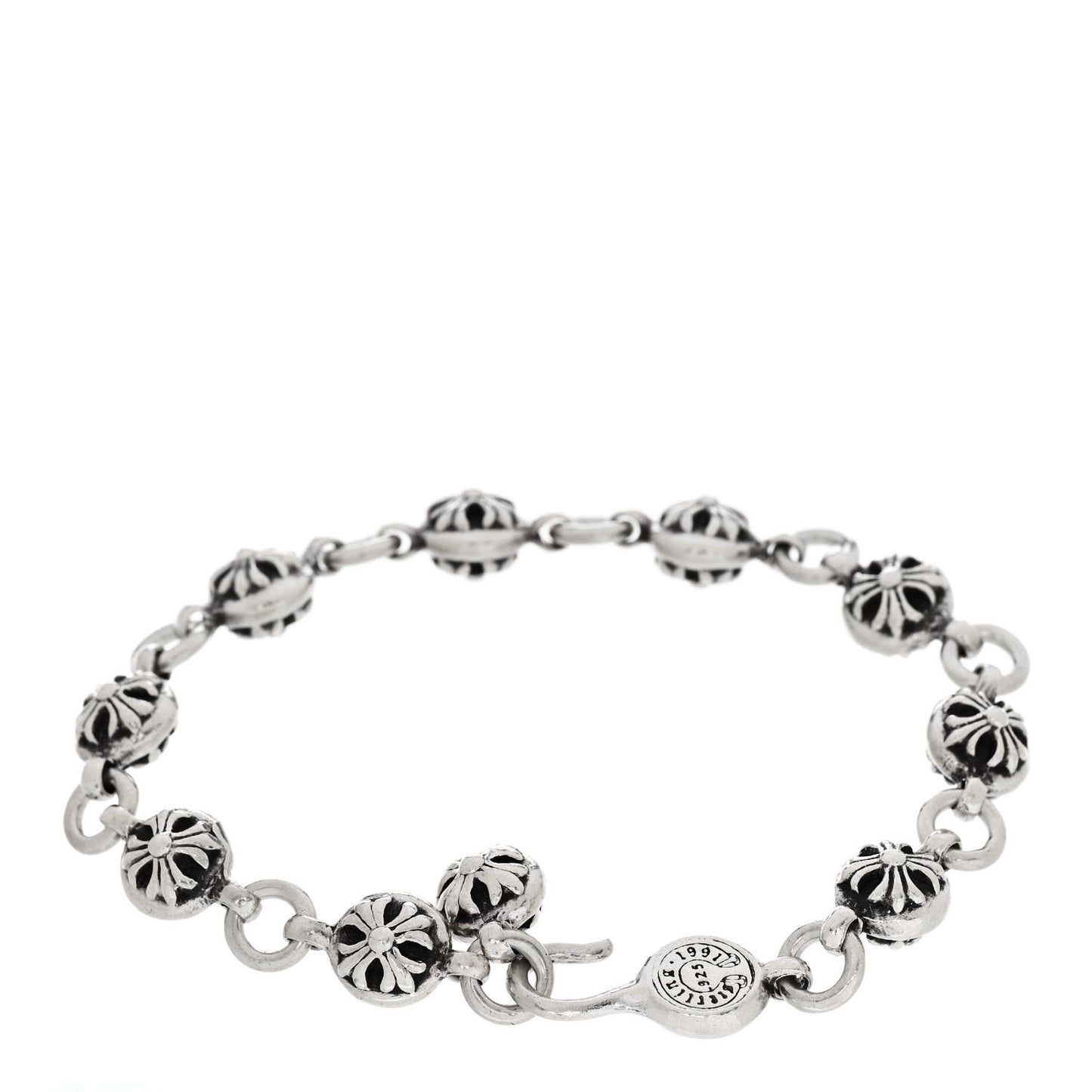 Sterling Silver Cross Ball Bracelet