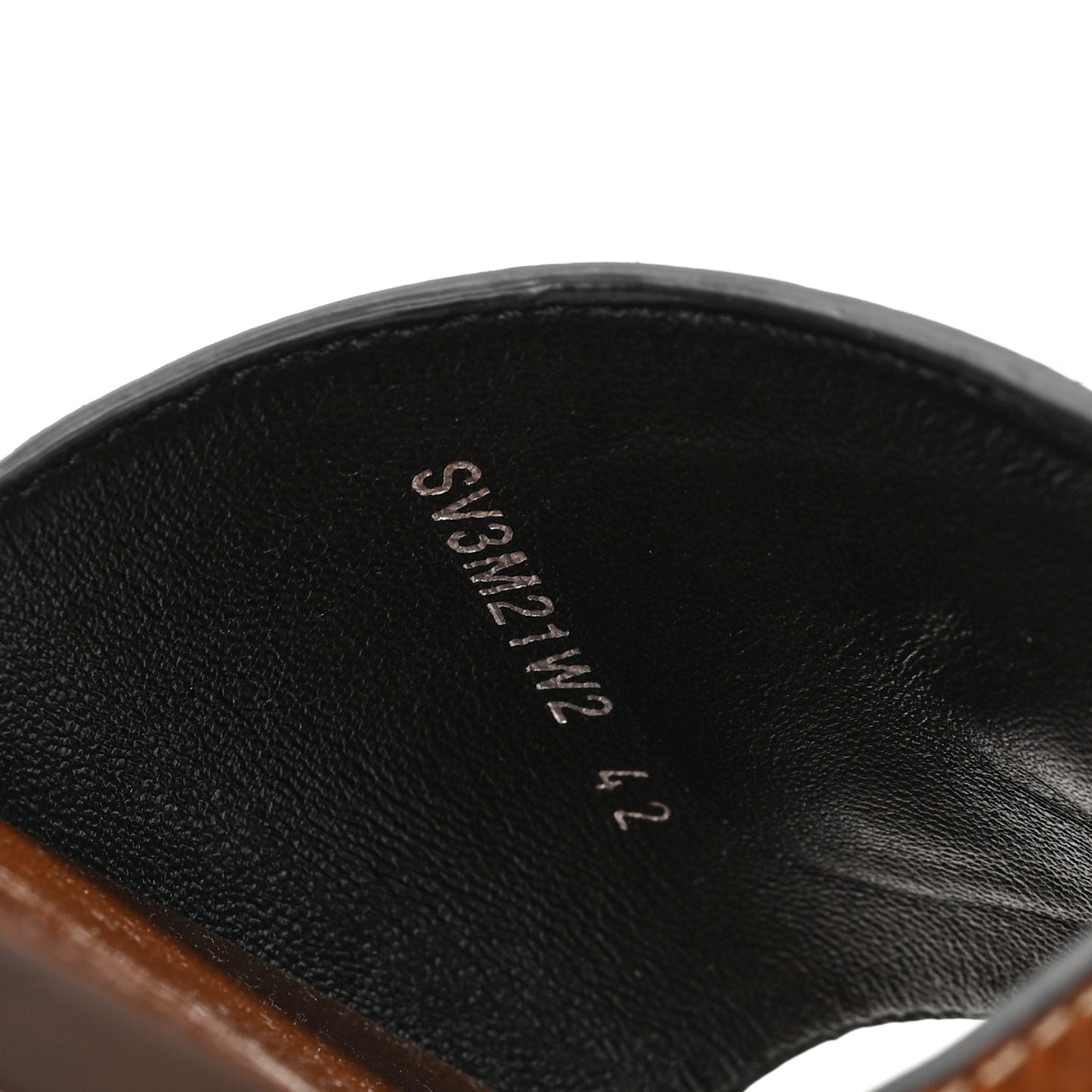 Grainy Cowhide Vlogo Flat Slide Sandals 42 Cuoio