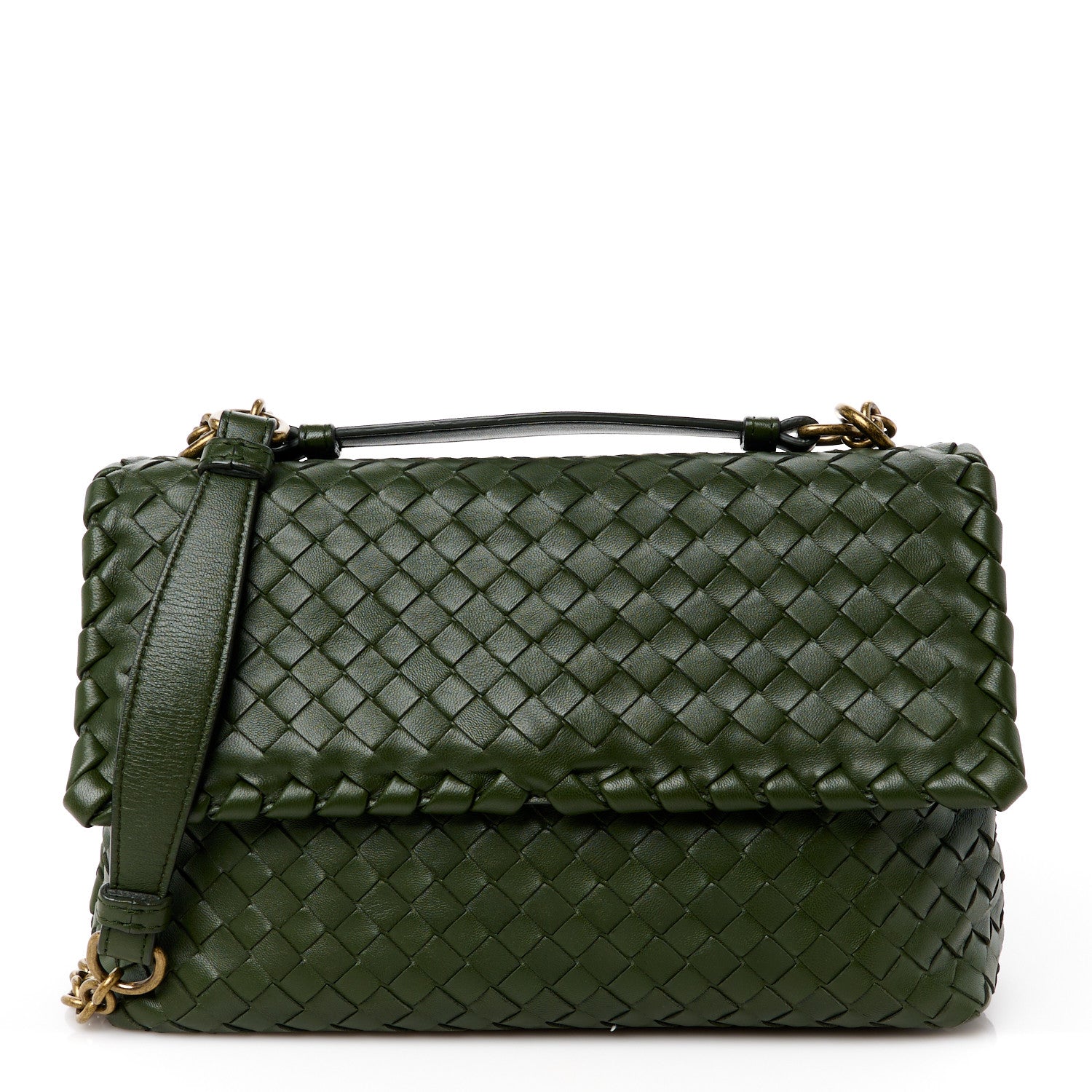 Bottega Veneta Nappa Intrecciato Medium Olimpia Bag Moss 1511584