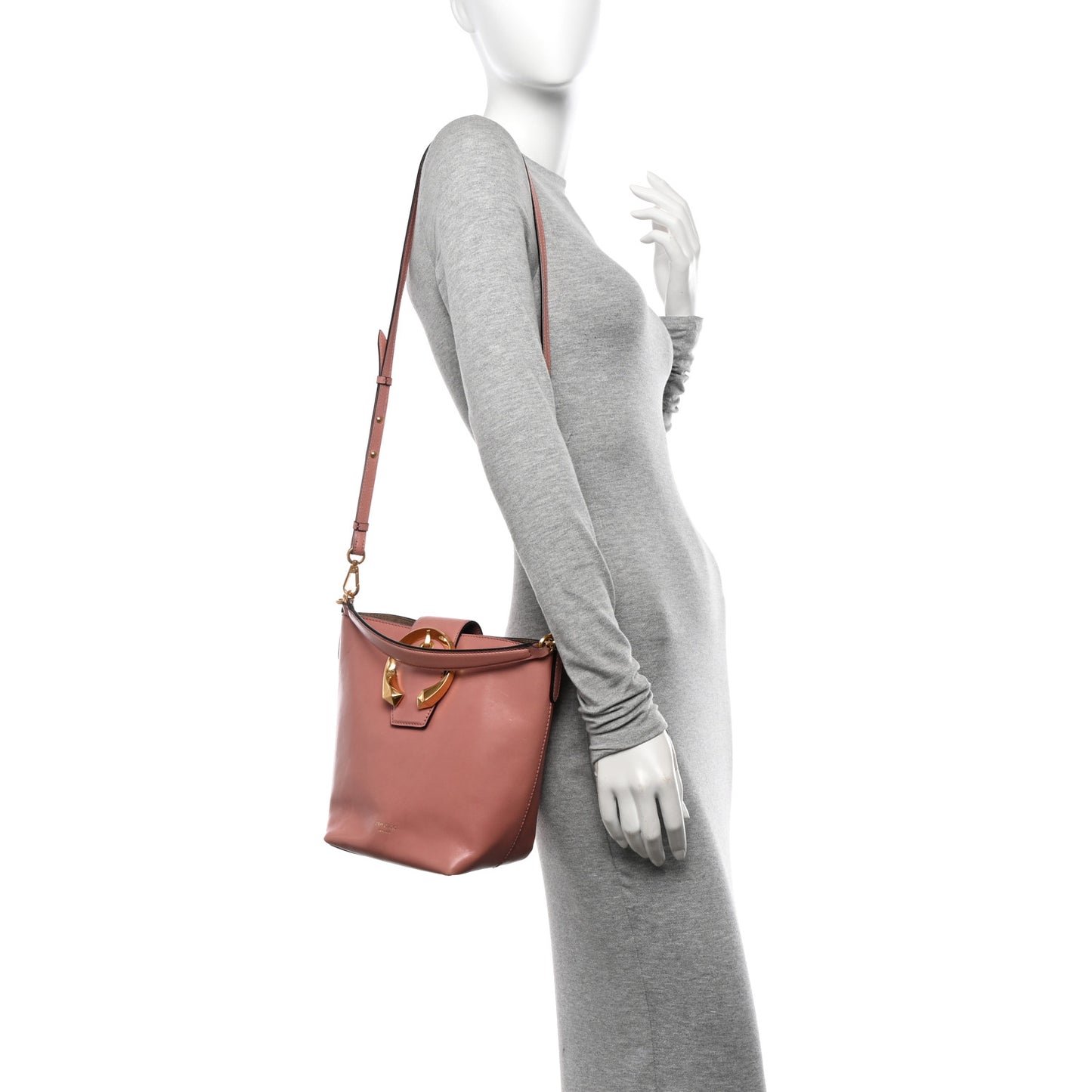 Calfskin Madeline Bucket Bag Blush