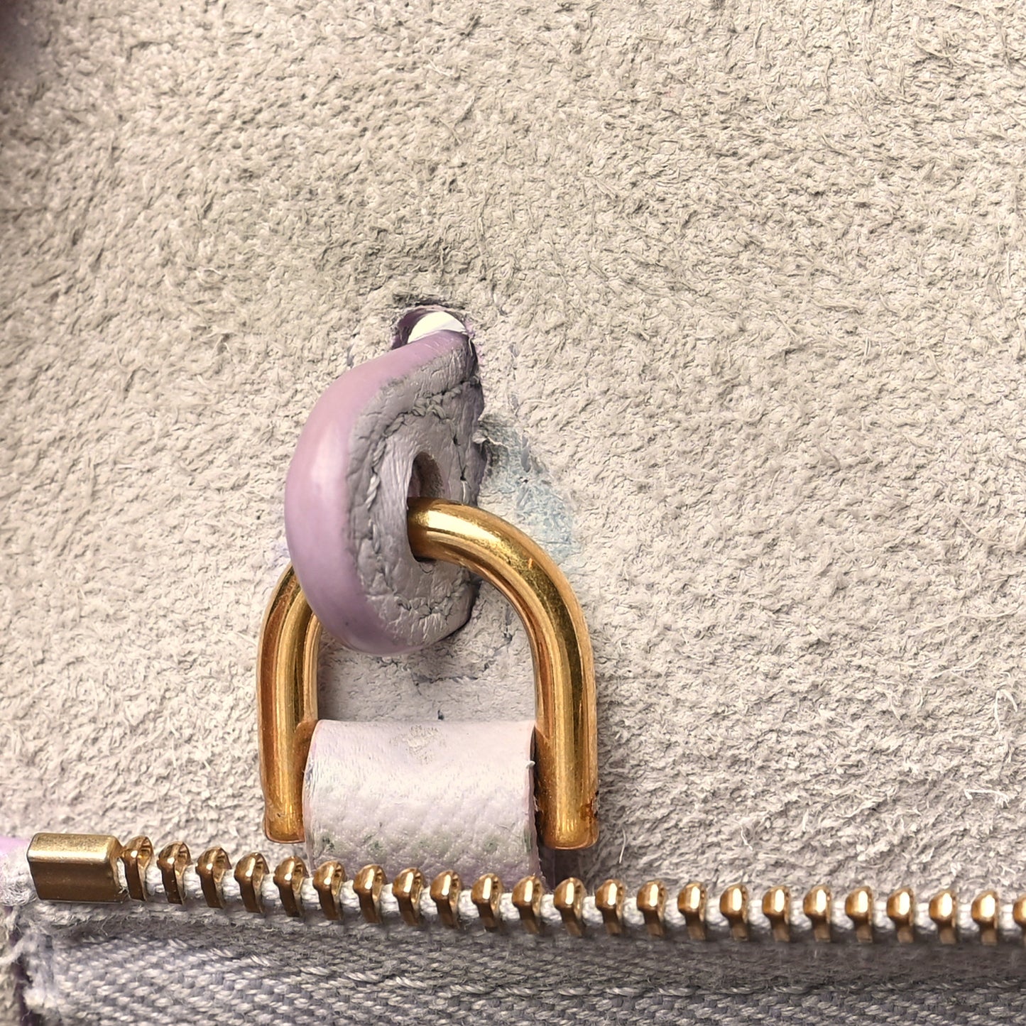 Grained Calfskin Nano Belt Bag Lavender Grey