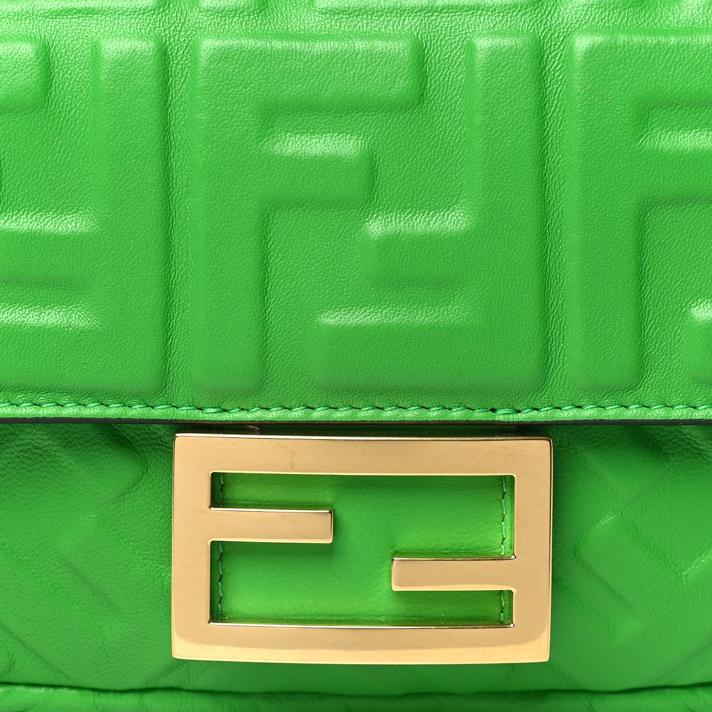 Nappa FF 1974 Embossed Mini Baguette Tomatillo