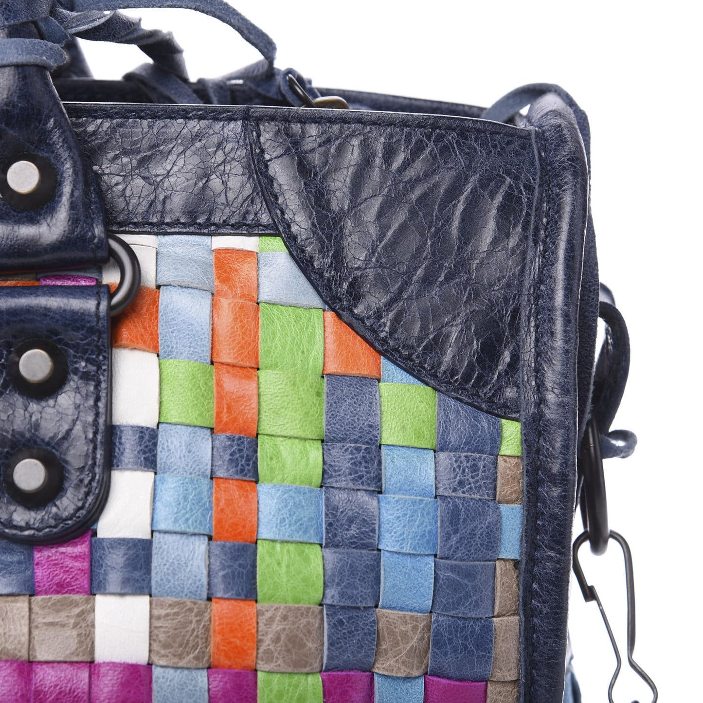 Agneau Lattice Woven Classic Hardware City Multicolor