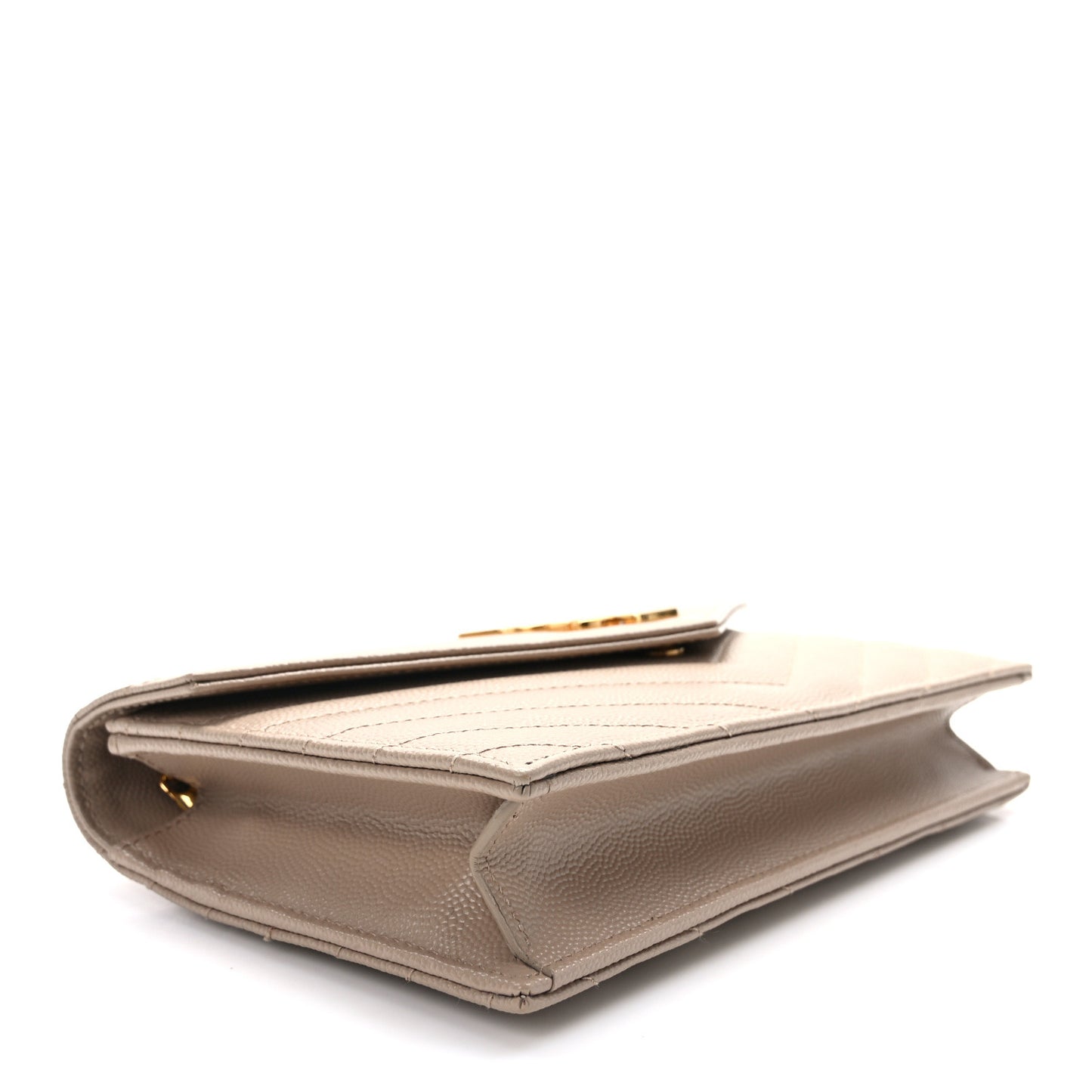 Grain De Poudre Matelasse Chevron Monogram Envelope Chain Wallet Nude Powder