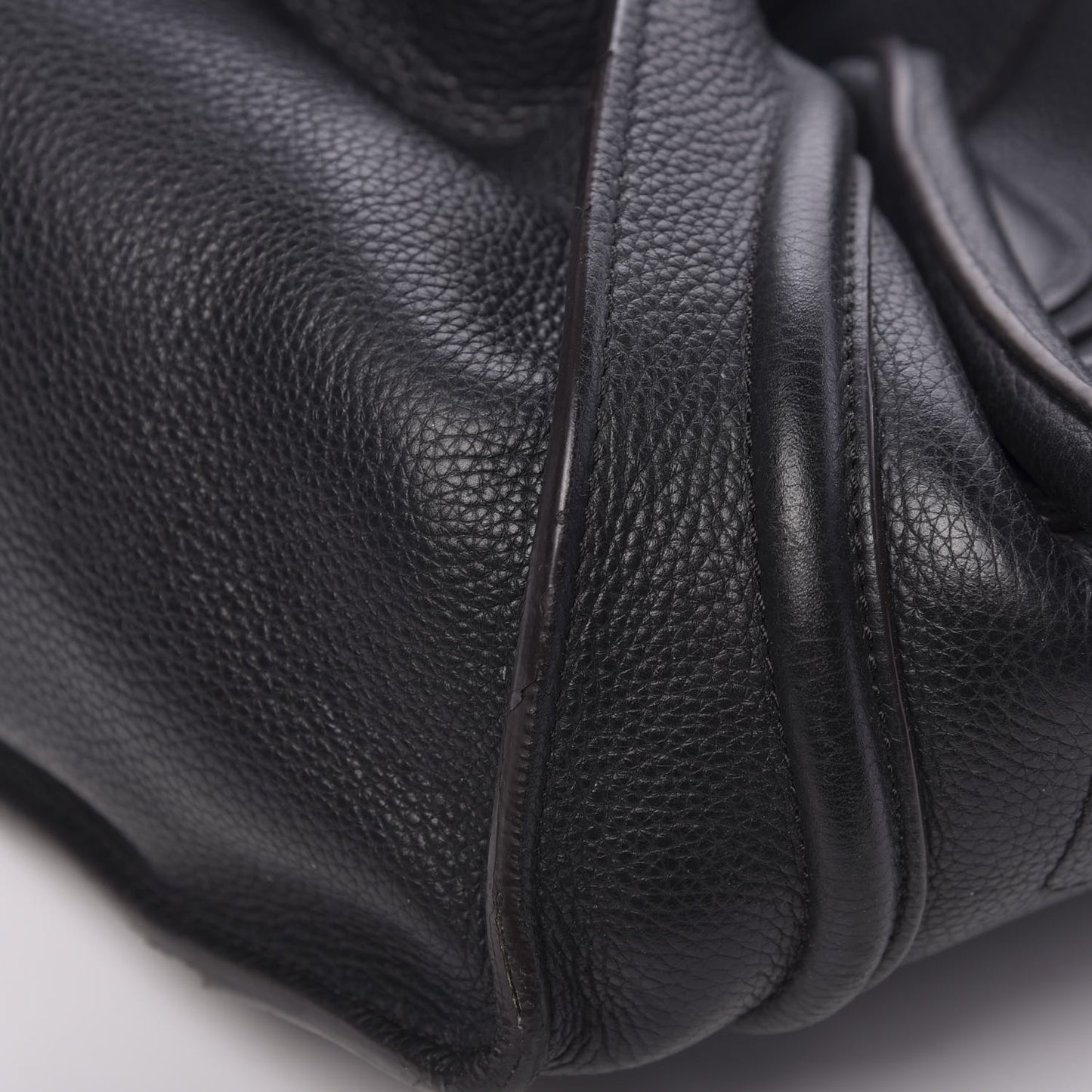 Drummed Calfskin Mini Luggage Black