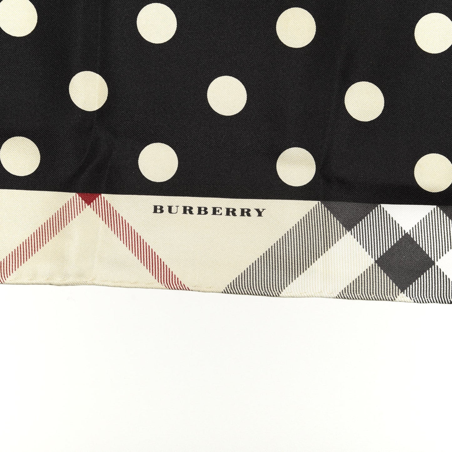 Silk Nova Polka Dot Square Scarf Black Beige